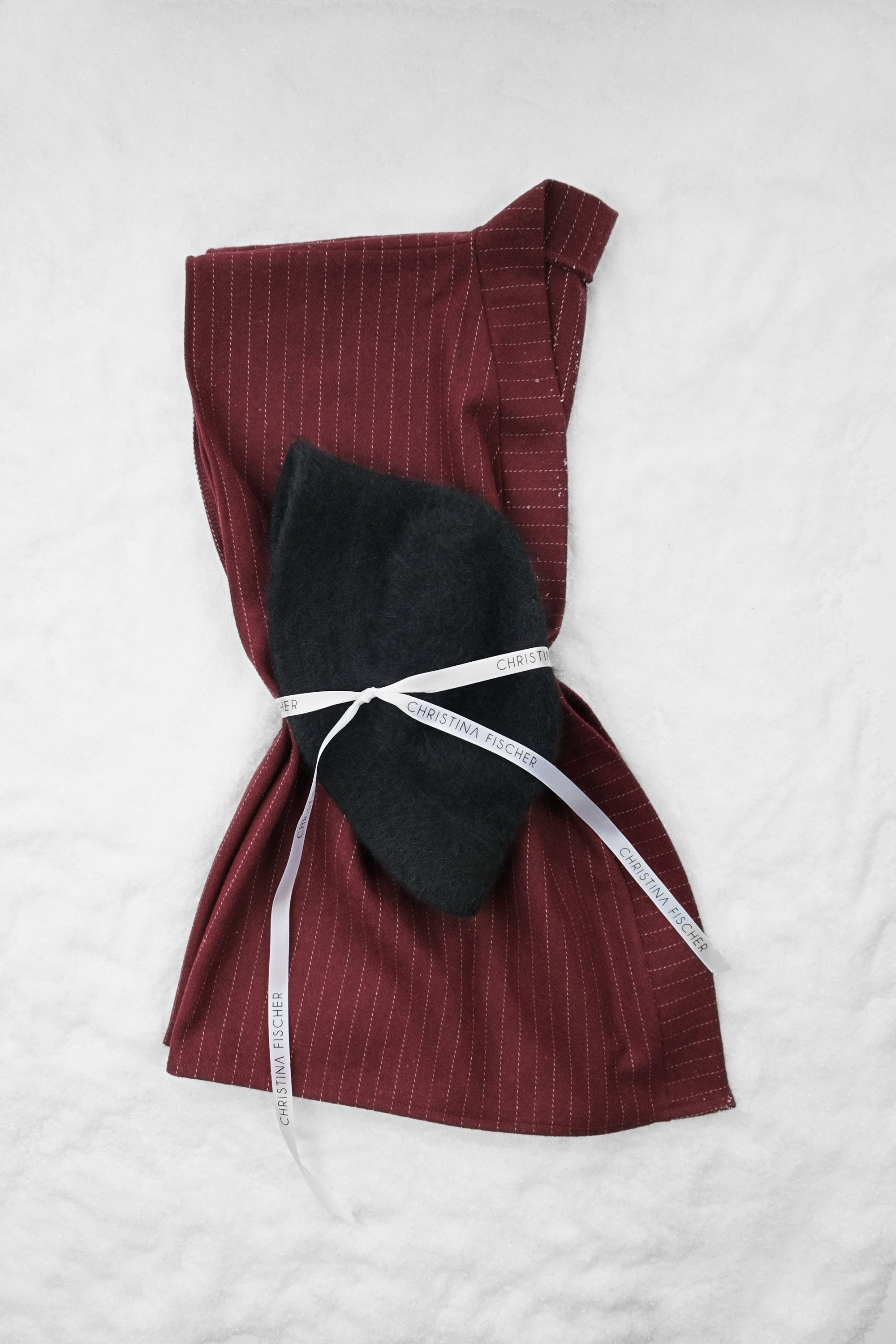 BURGUNDY PINSTRIPE WOOL WAISTCOAT
