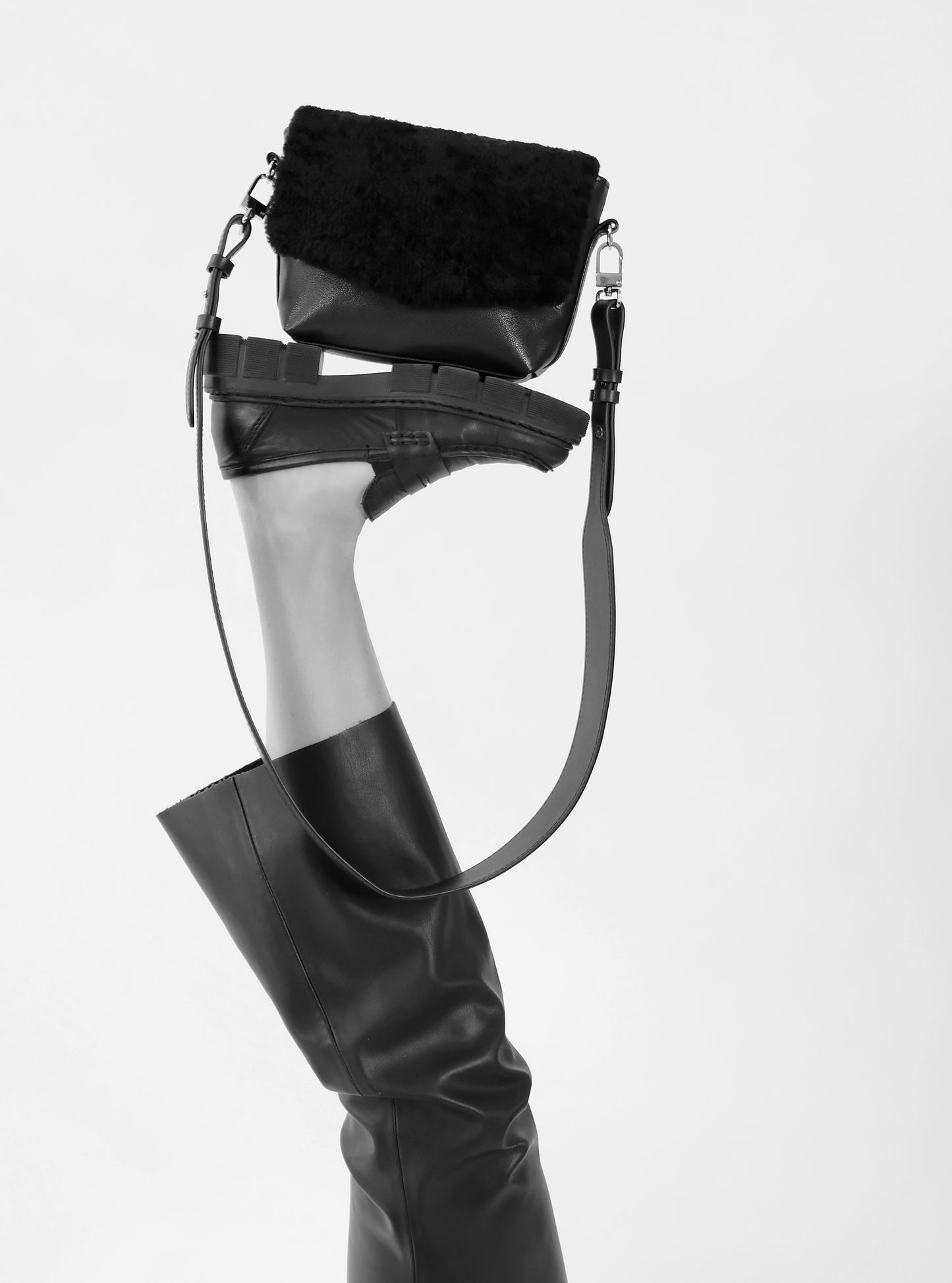 SHEARLING FLAP BAG