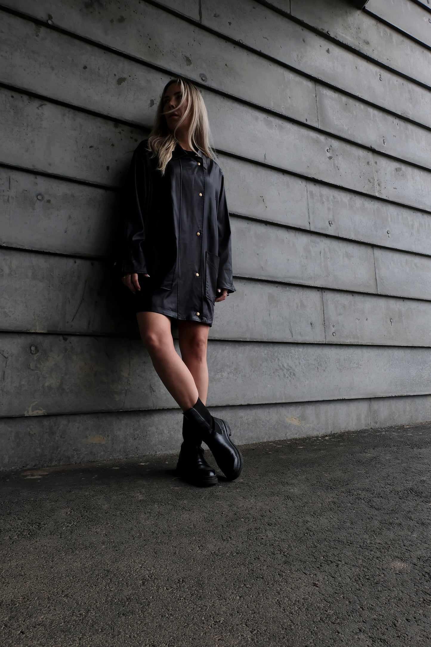 NAVY BLUE PATENT JACKET