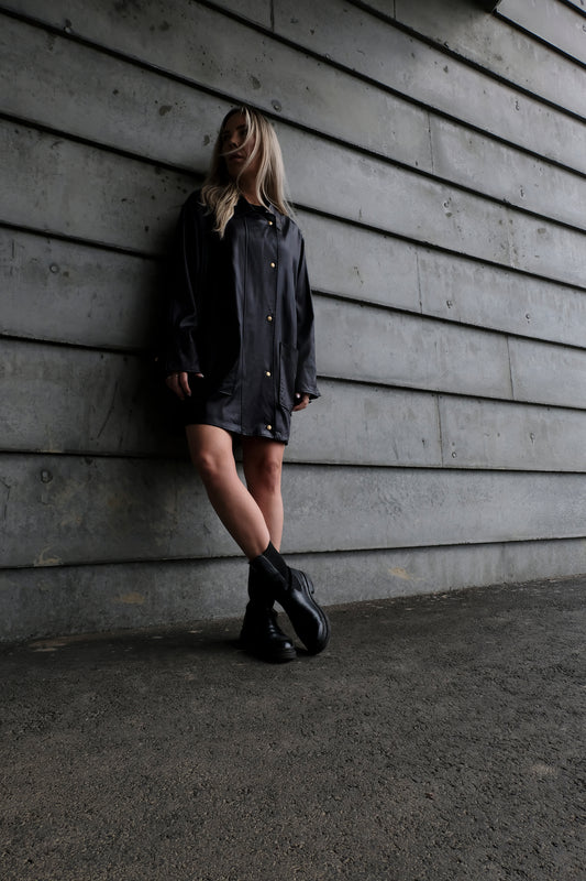 NAVY BLUE PATENT JACKET