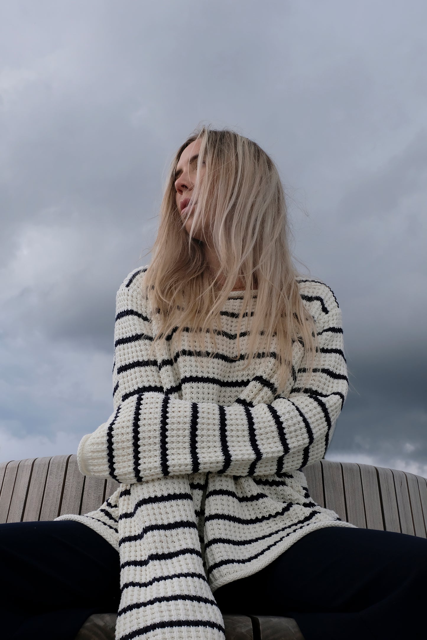 OVERSIZE STRIPED KNITTED SWEATER