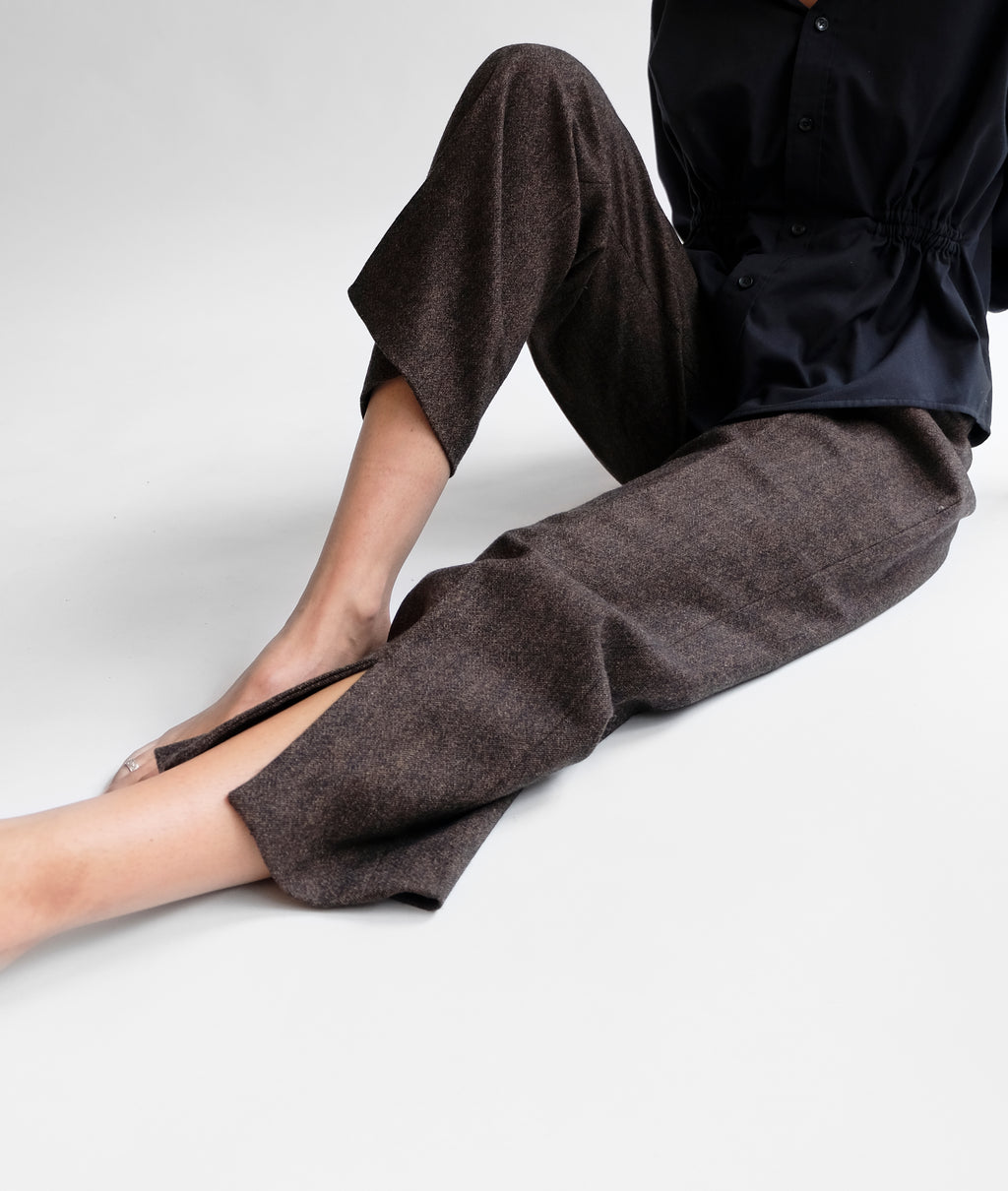 SAND BROWN WOOL PANTS