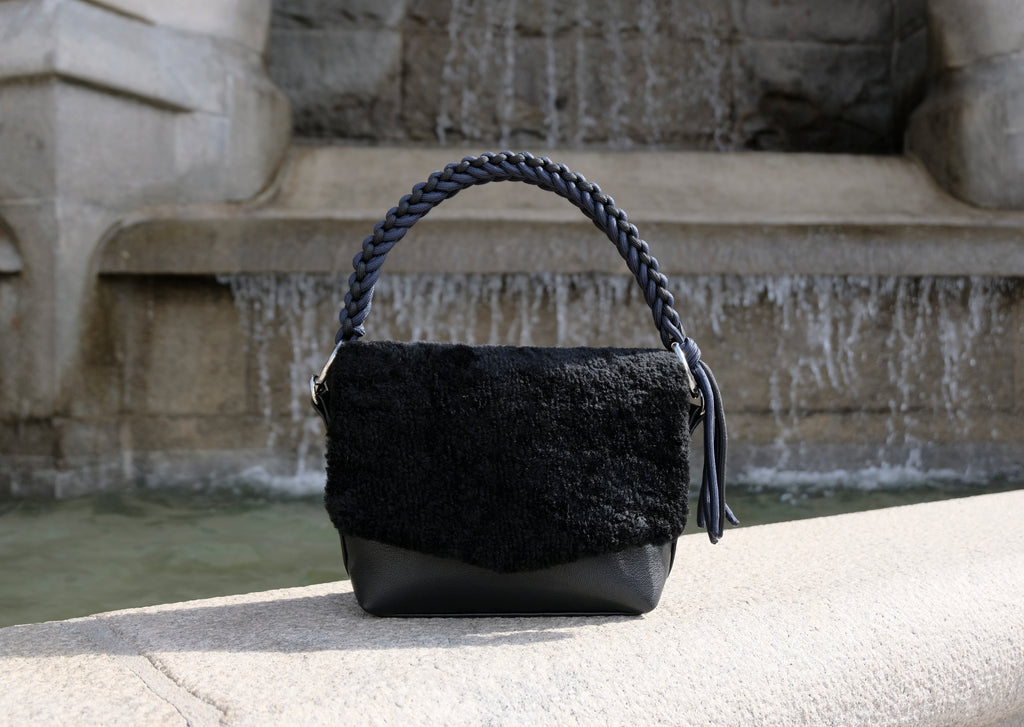 SHEARLING FLAP BAG