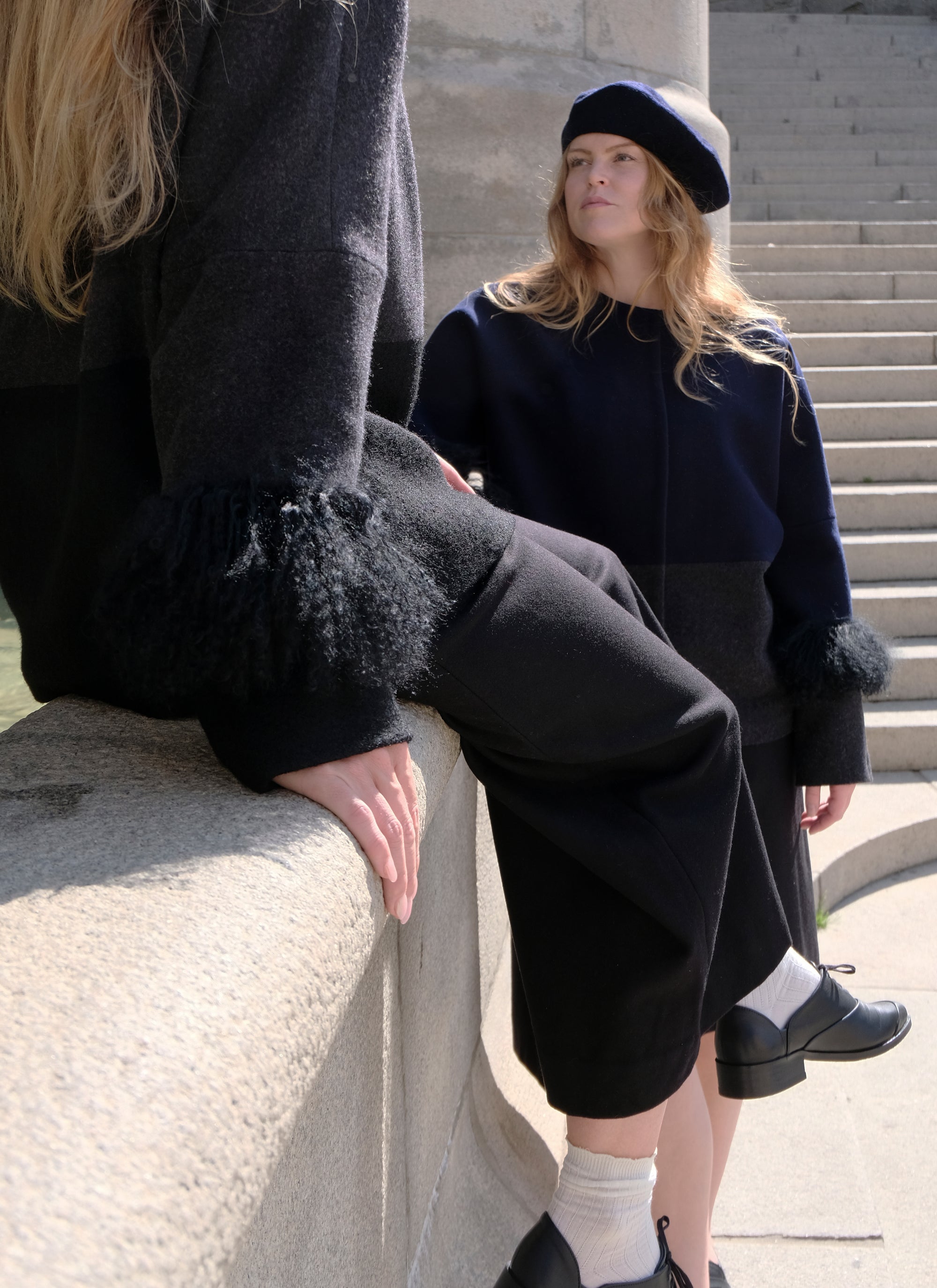 COLOR BLOCKING WOOL JACKET
