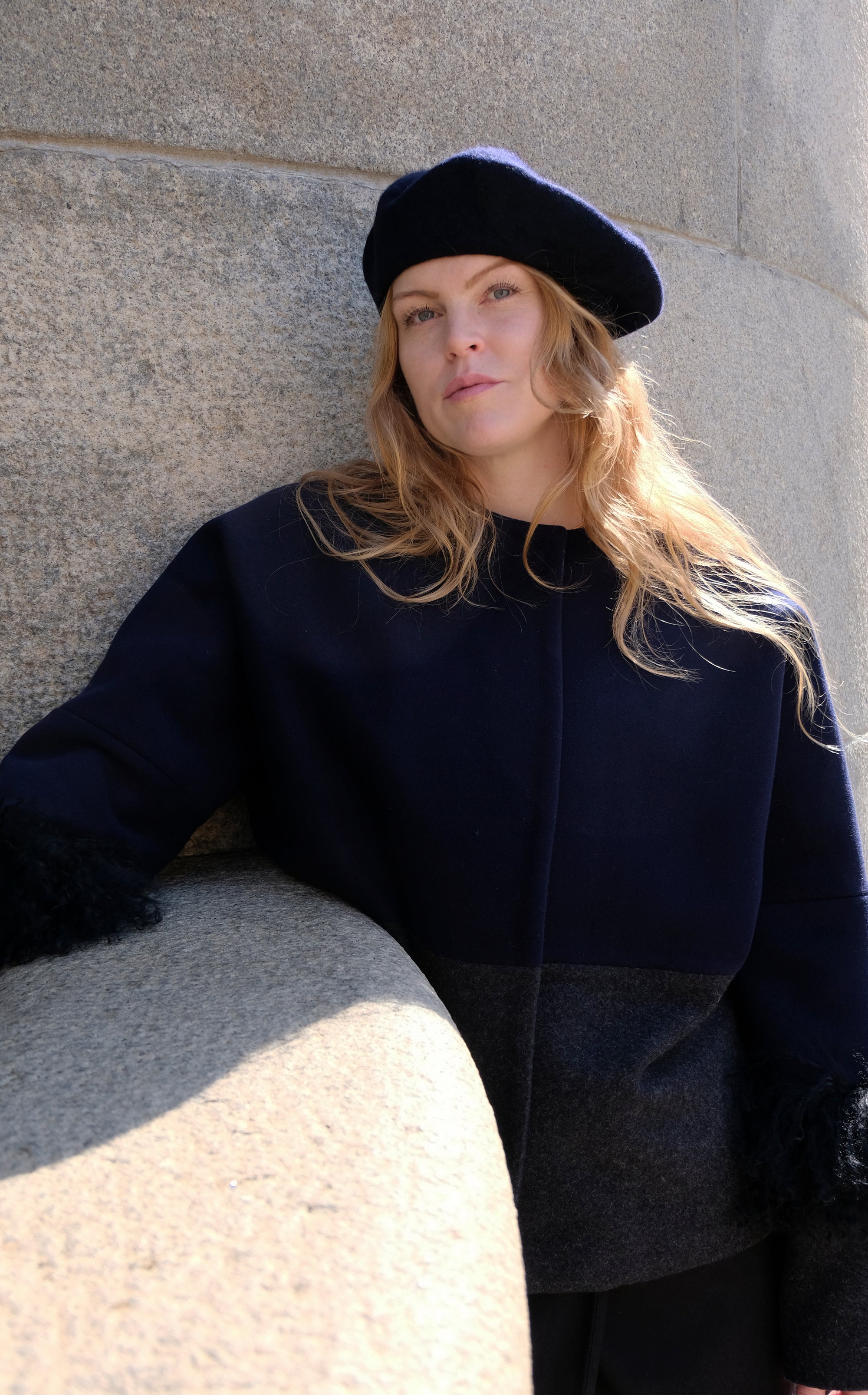 COLOR BLOCKING WOOL JACKET
