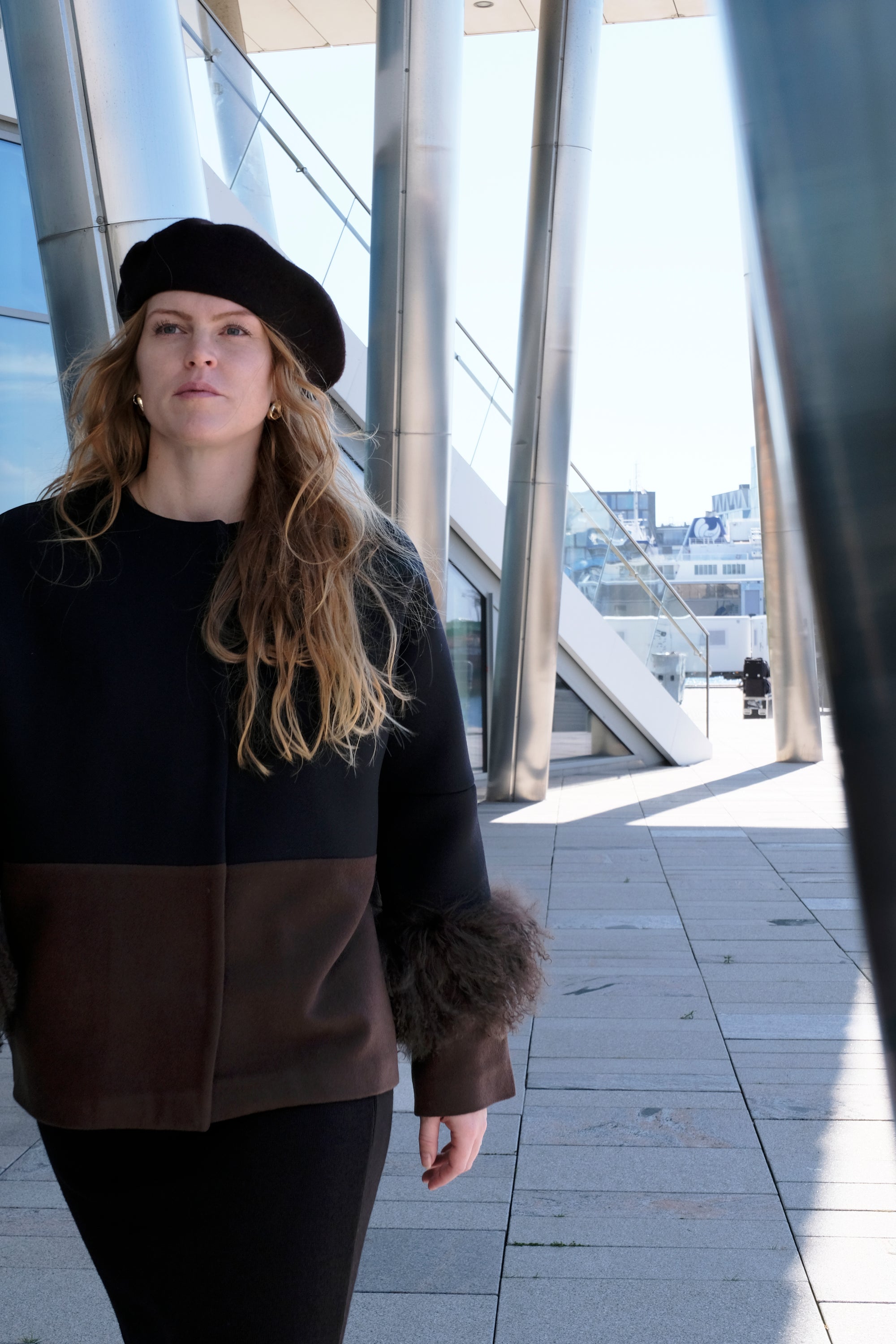 COLOR BLOCKING WOOL JACKET