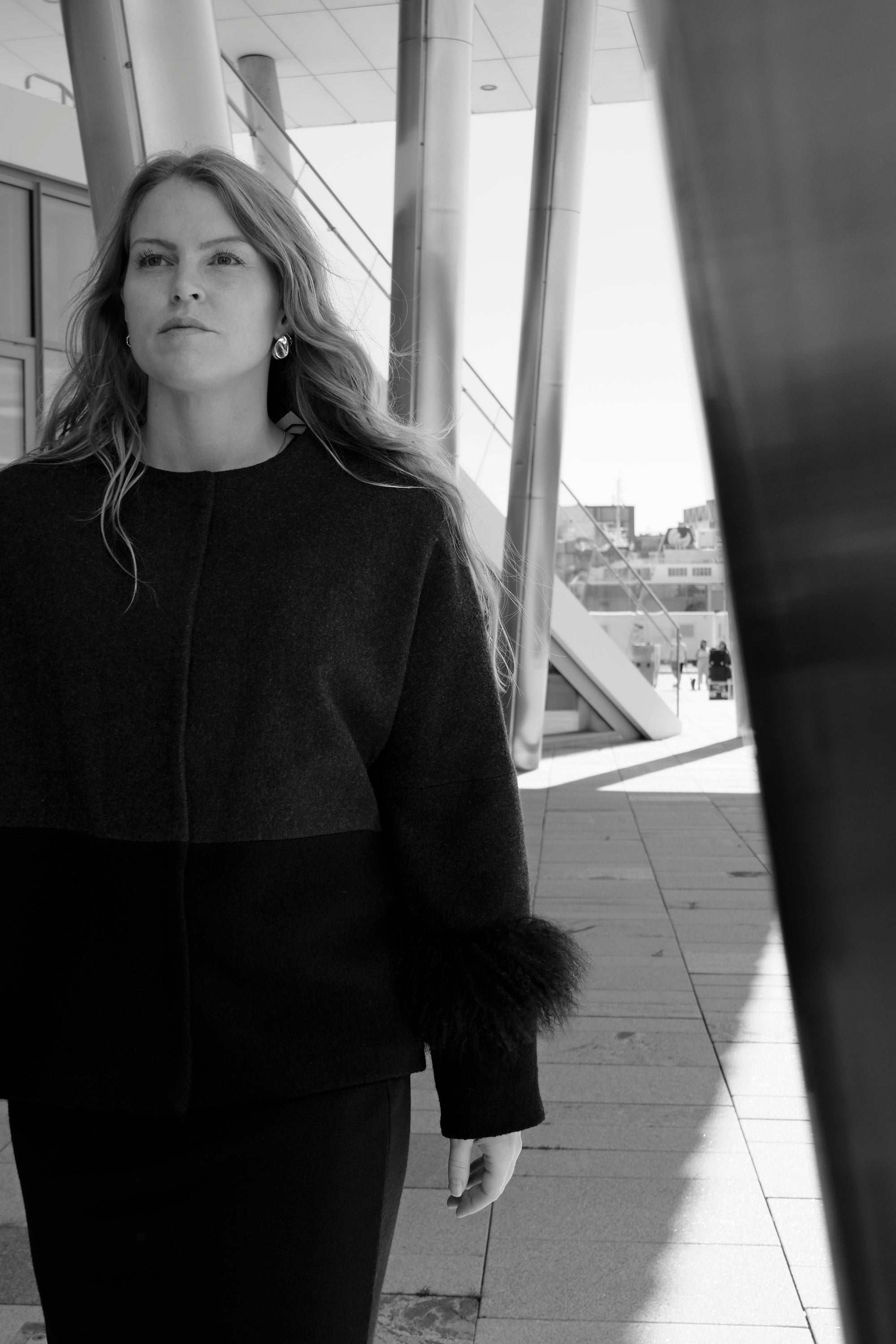 COLOR BLOCKING WOOL JACKET