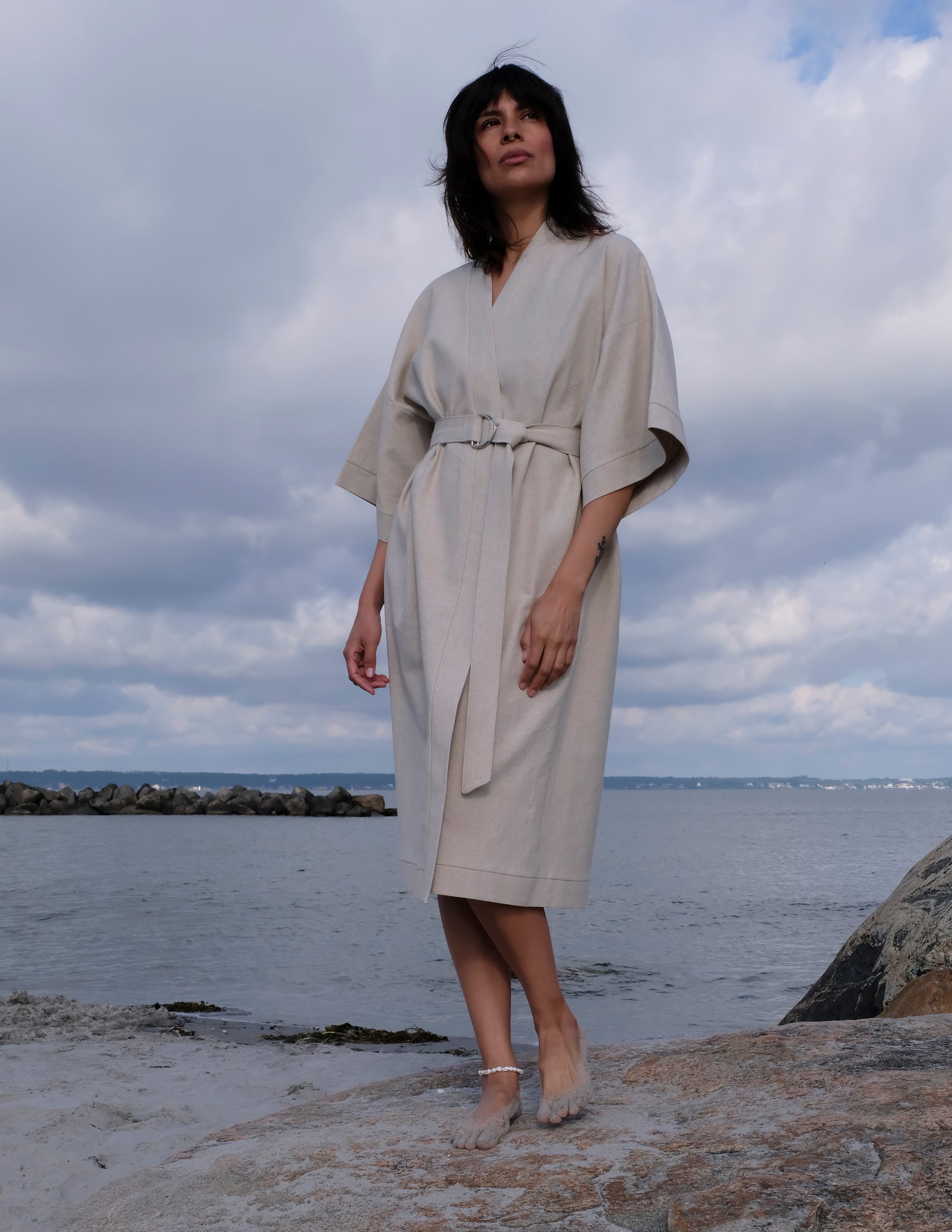 BEIGE LINEN KIMONO - CHRISTINA FISCHER