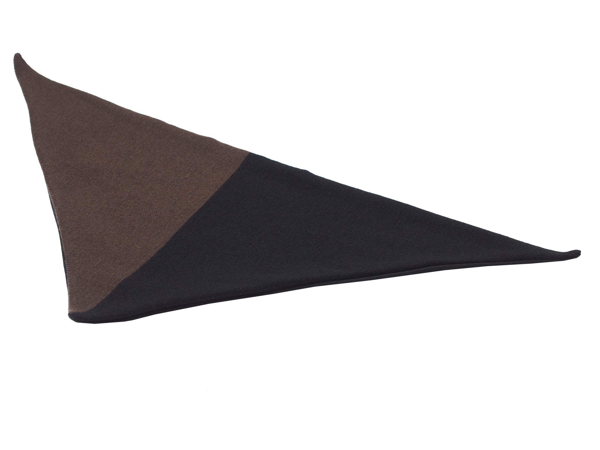 COLOR-BLOCKING WOOL TRIANGLE BANDANA SCARF