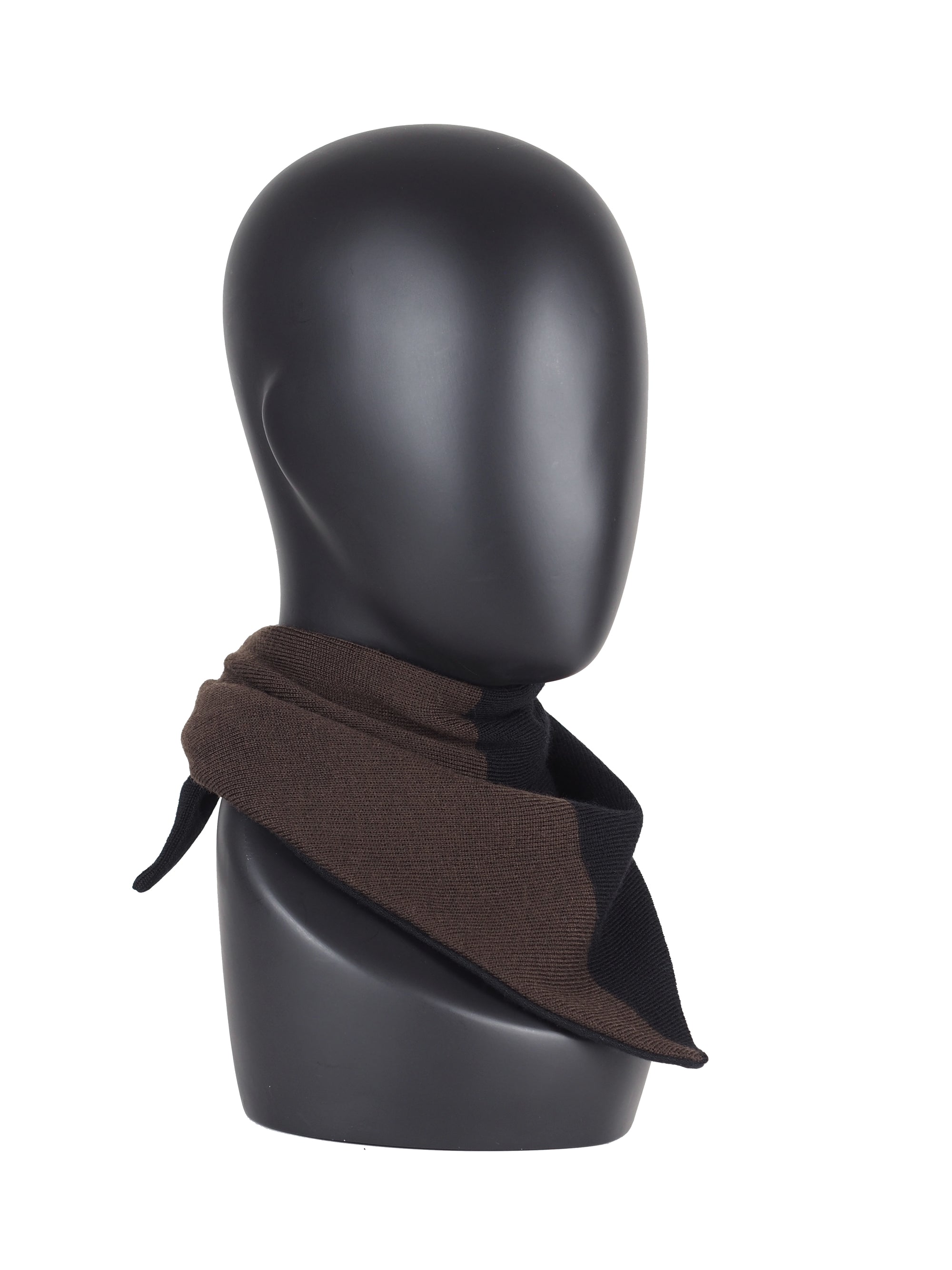 COLOR-BLOCKING WOOL TRIANGLE BANDANA SCARF