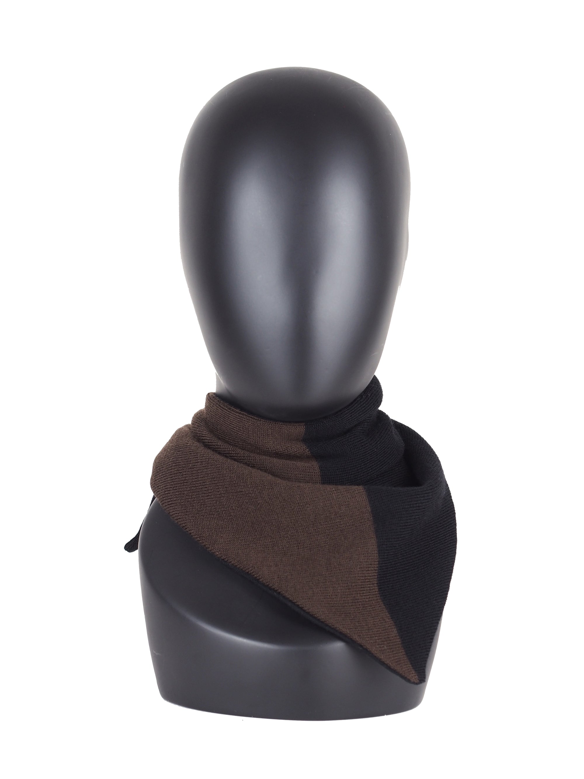 COLOR-BLOCKING WOOL TRIANGLE BANDANA SCARF