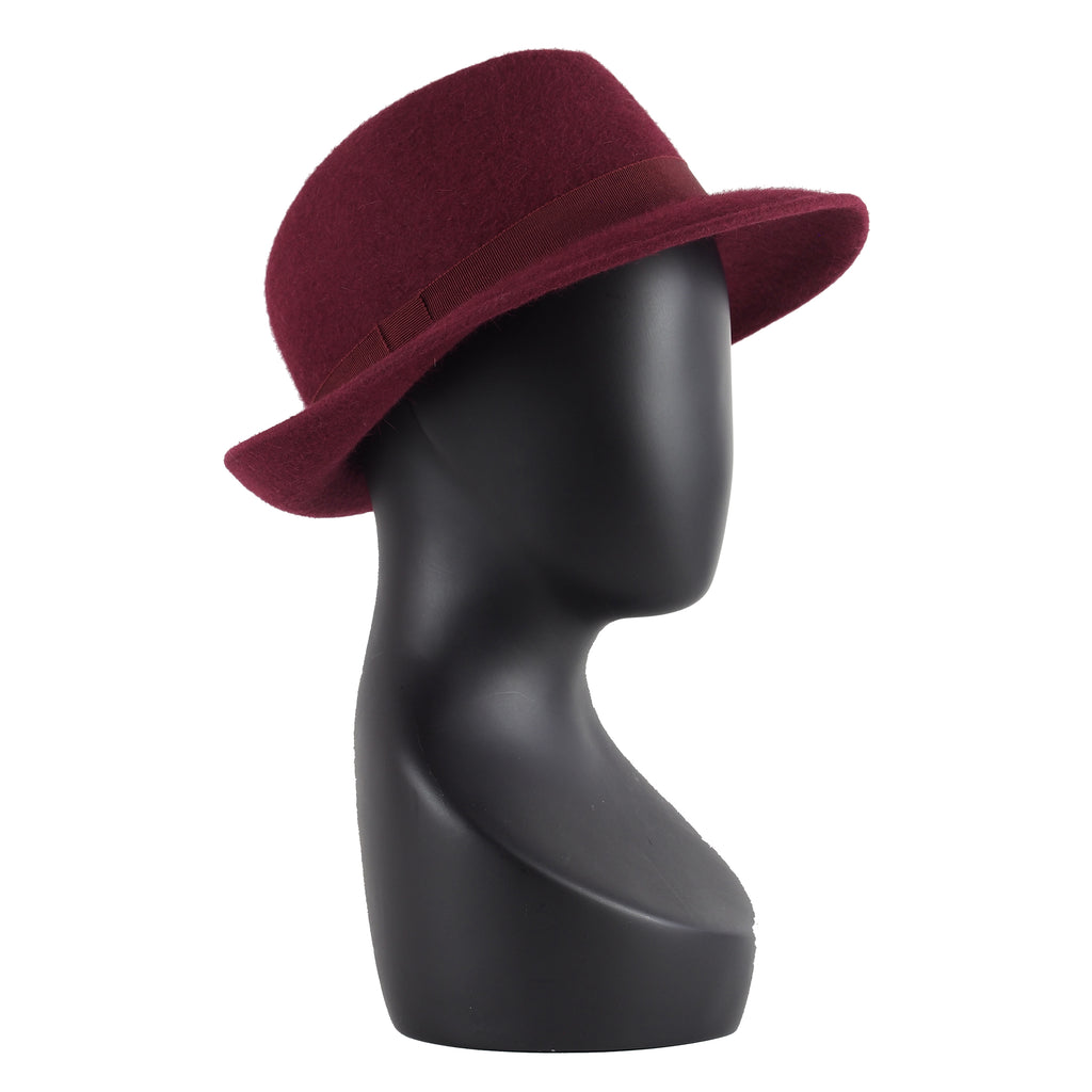 BURGUNDY FEDORA HAT