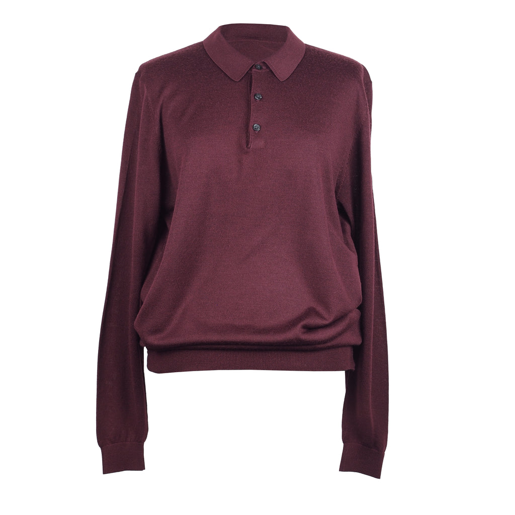 BURGUNDY POLO SWEATER