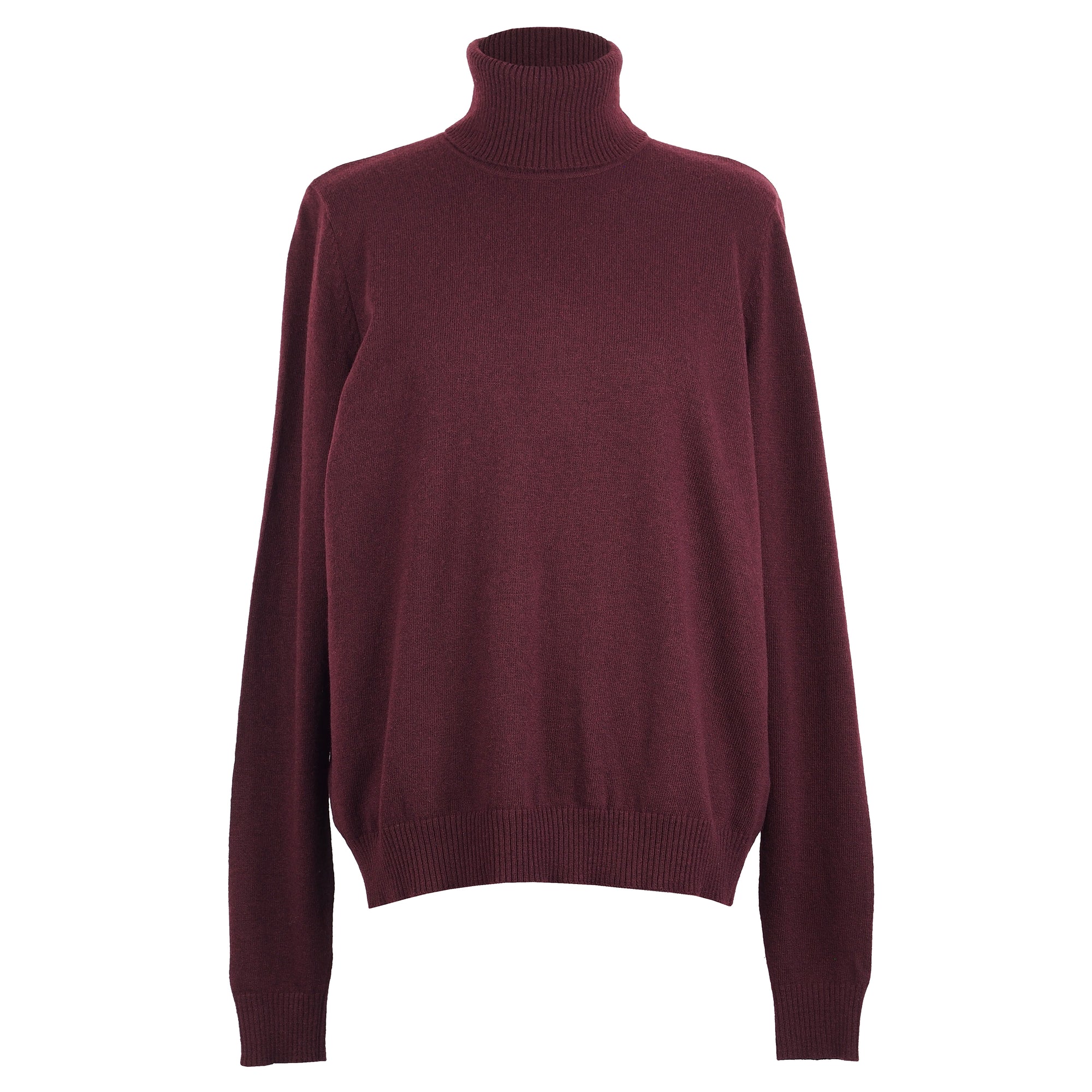 BURGUNDY TURTLENECK WOOL SWEATER