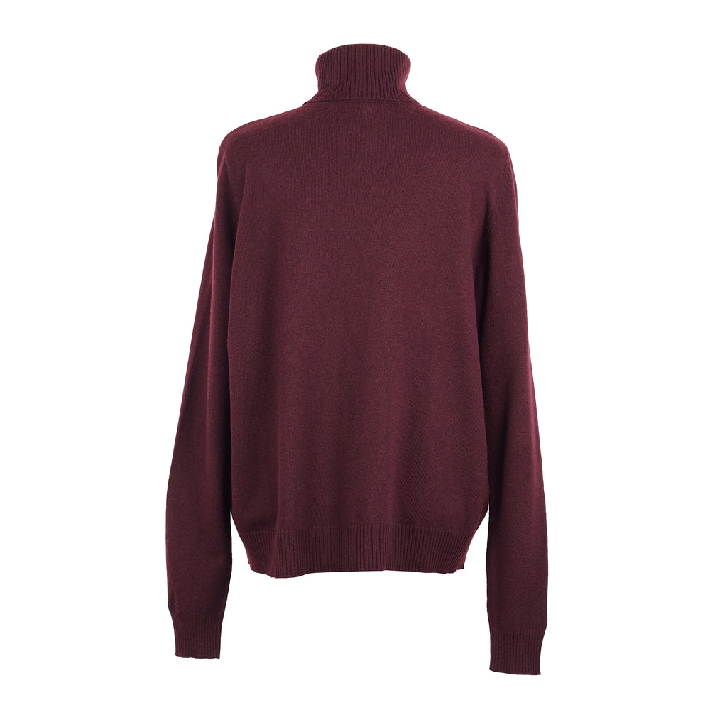 BURGUNDY TURTLENECK WOOL SWEATER