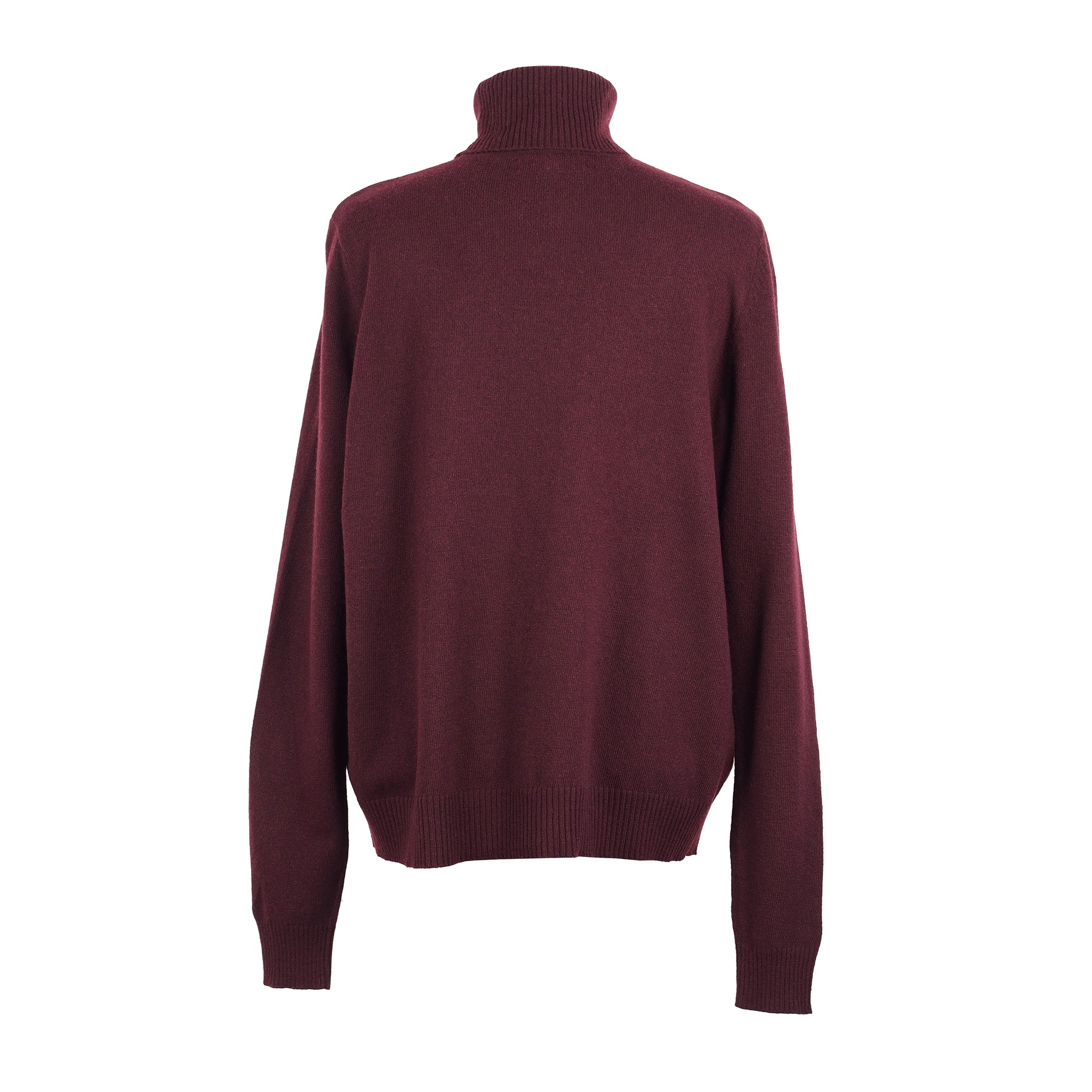BURGUNDY TURTLENECK WOOL SWEATER