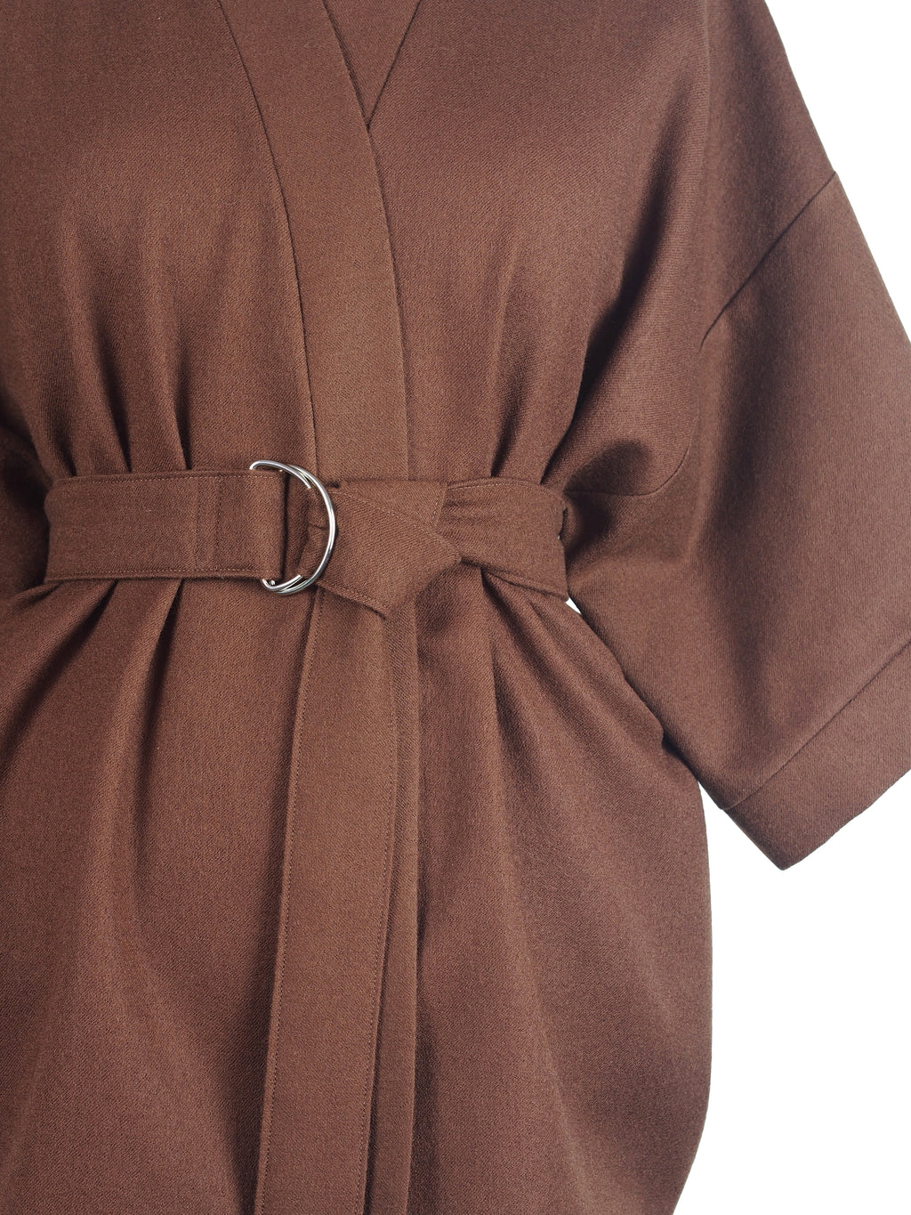 CHESTNUT BROWN WOOL KIMONO