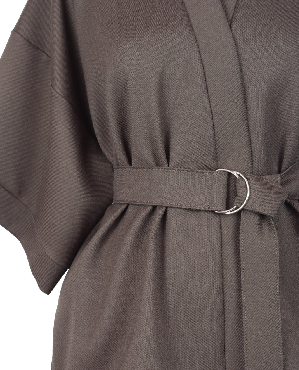 BROWN WOOL KIMONO