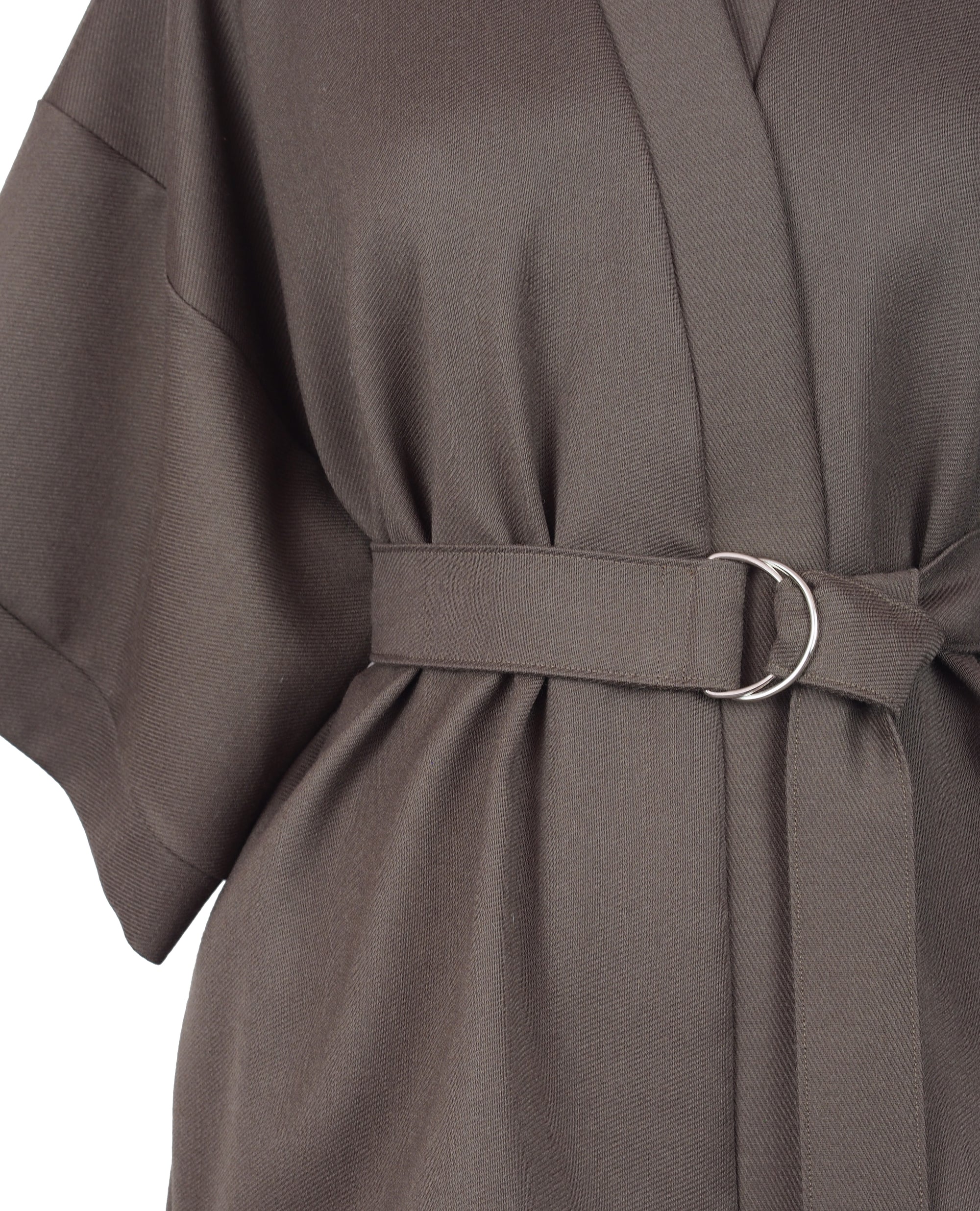 BROWN WOOL KIMONO