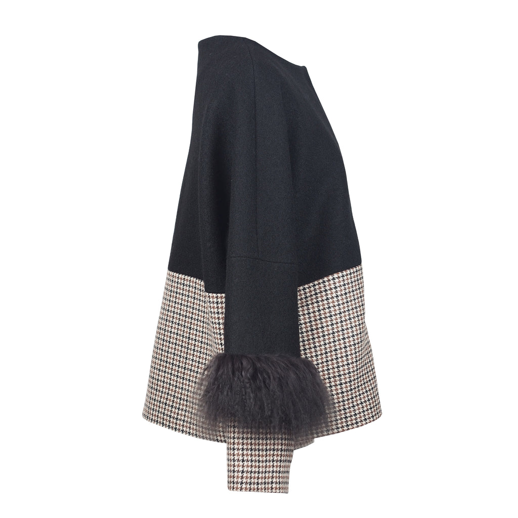 COLOR BLOCKING WOOL JACKET