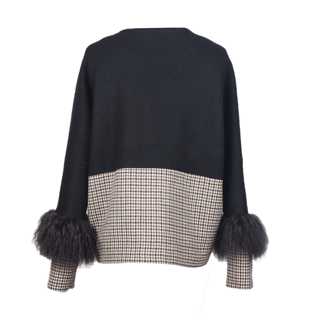 COLOR BLOCKING WOOL JACKET