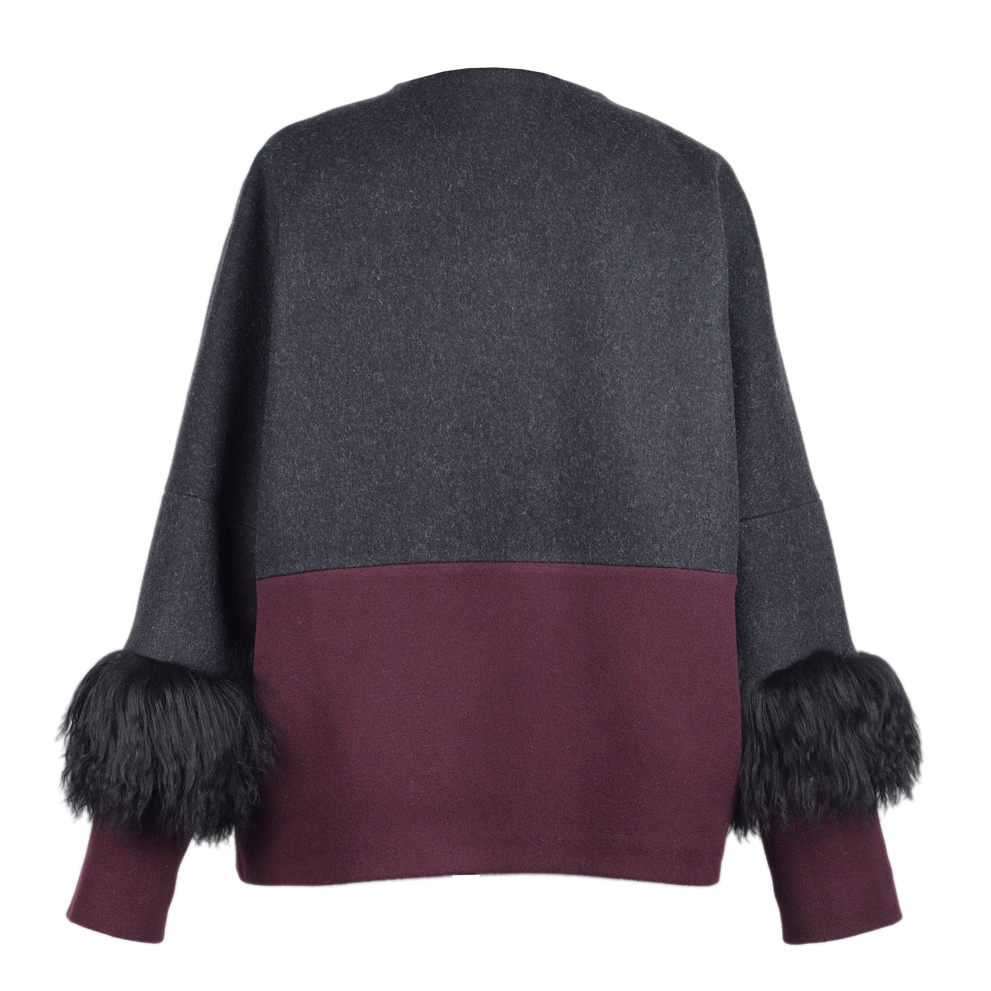 COLOR BLOCKING WOOL JACKET