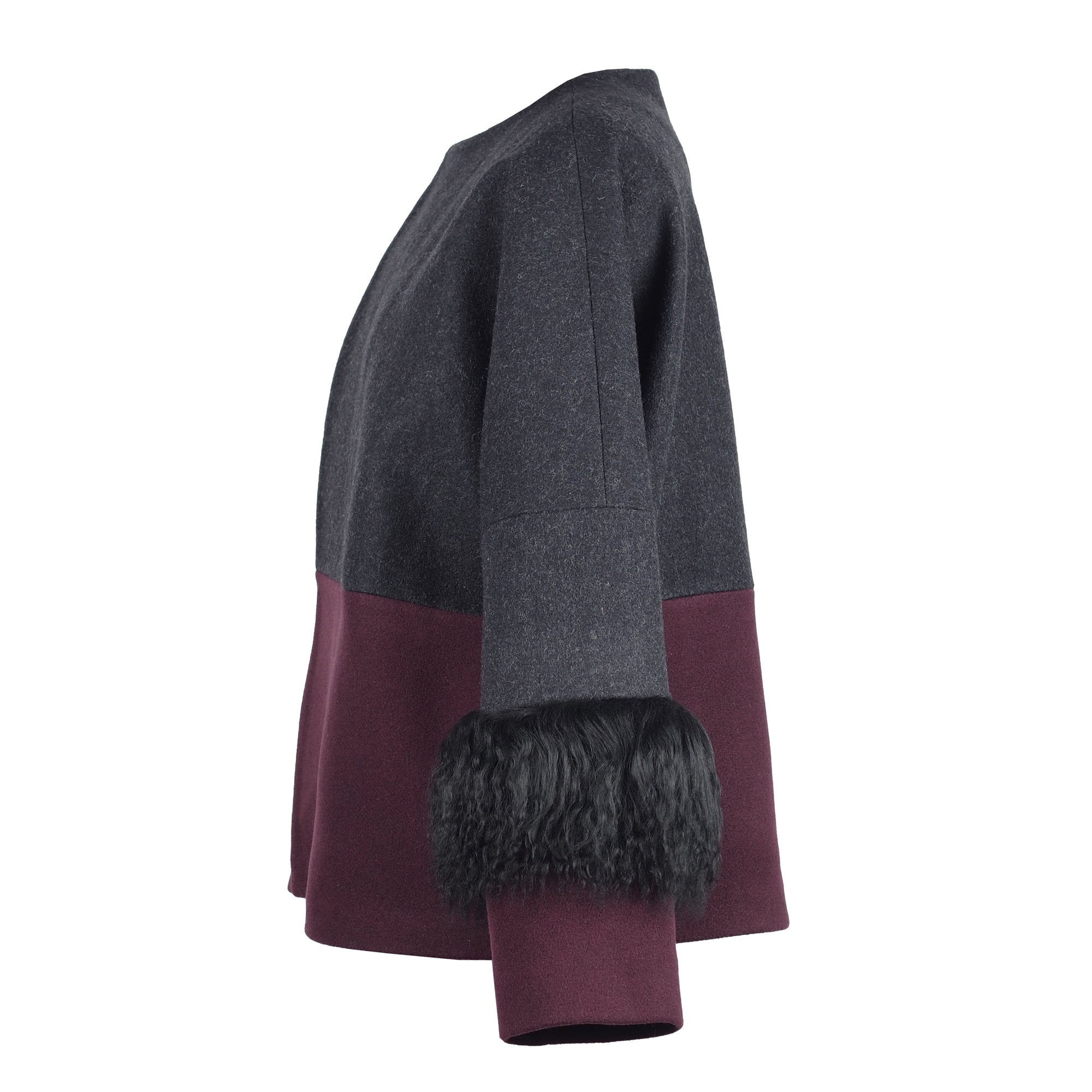 COLOR BLOCKING WOOL JACKET