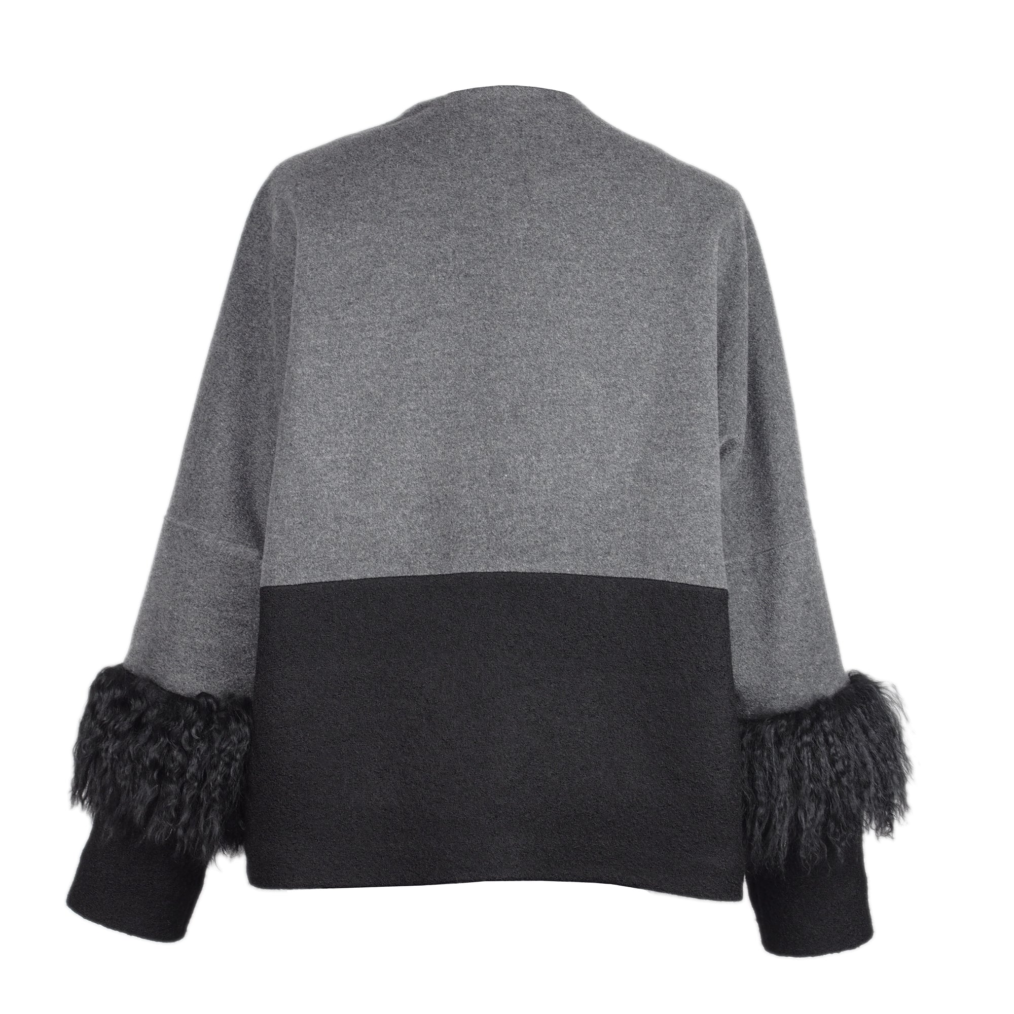 COLOR BLOCKING WOOL JACKET