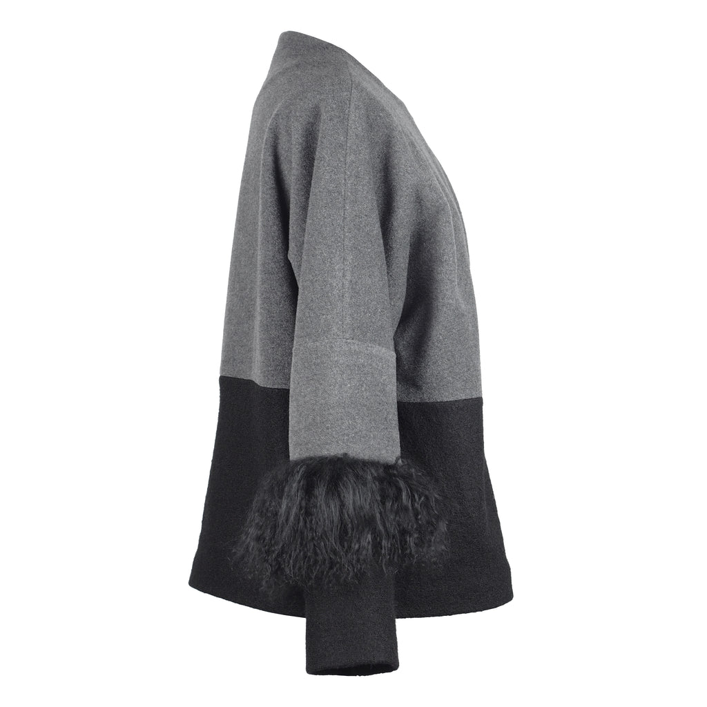 COLOR BLOCKING WOOL JACKET