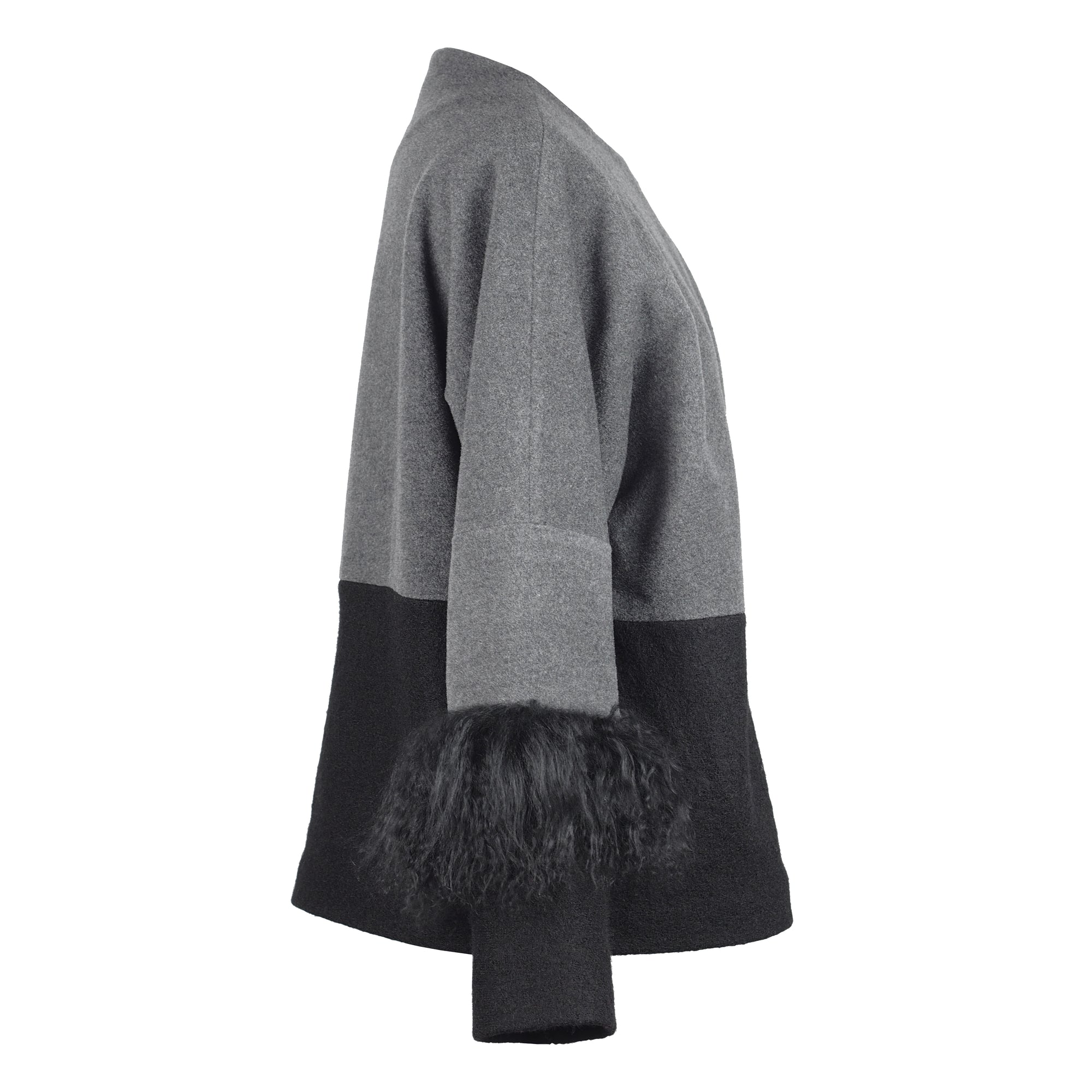 COLOR BLOCKING WOOL JACKET