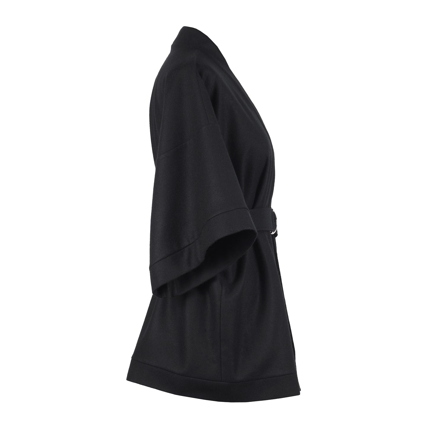 BLACK WOOL KIMONO