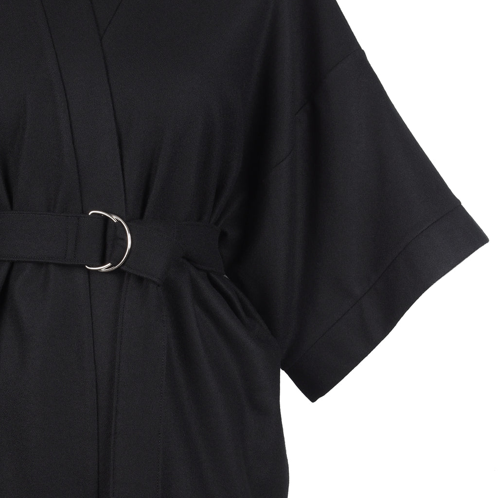 BLACK WOOL KIMONO
