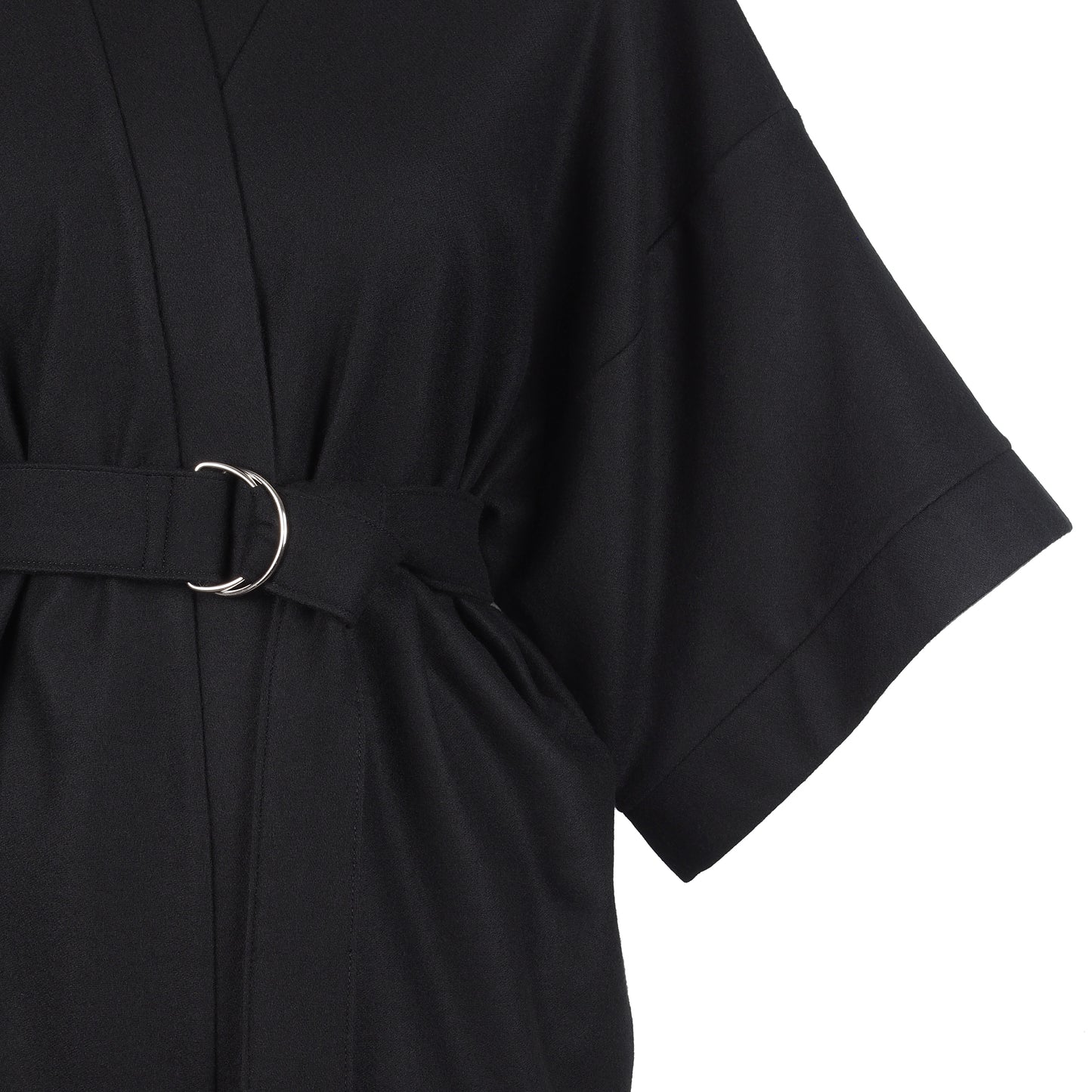 BLACK WOOL KIMONO