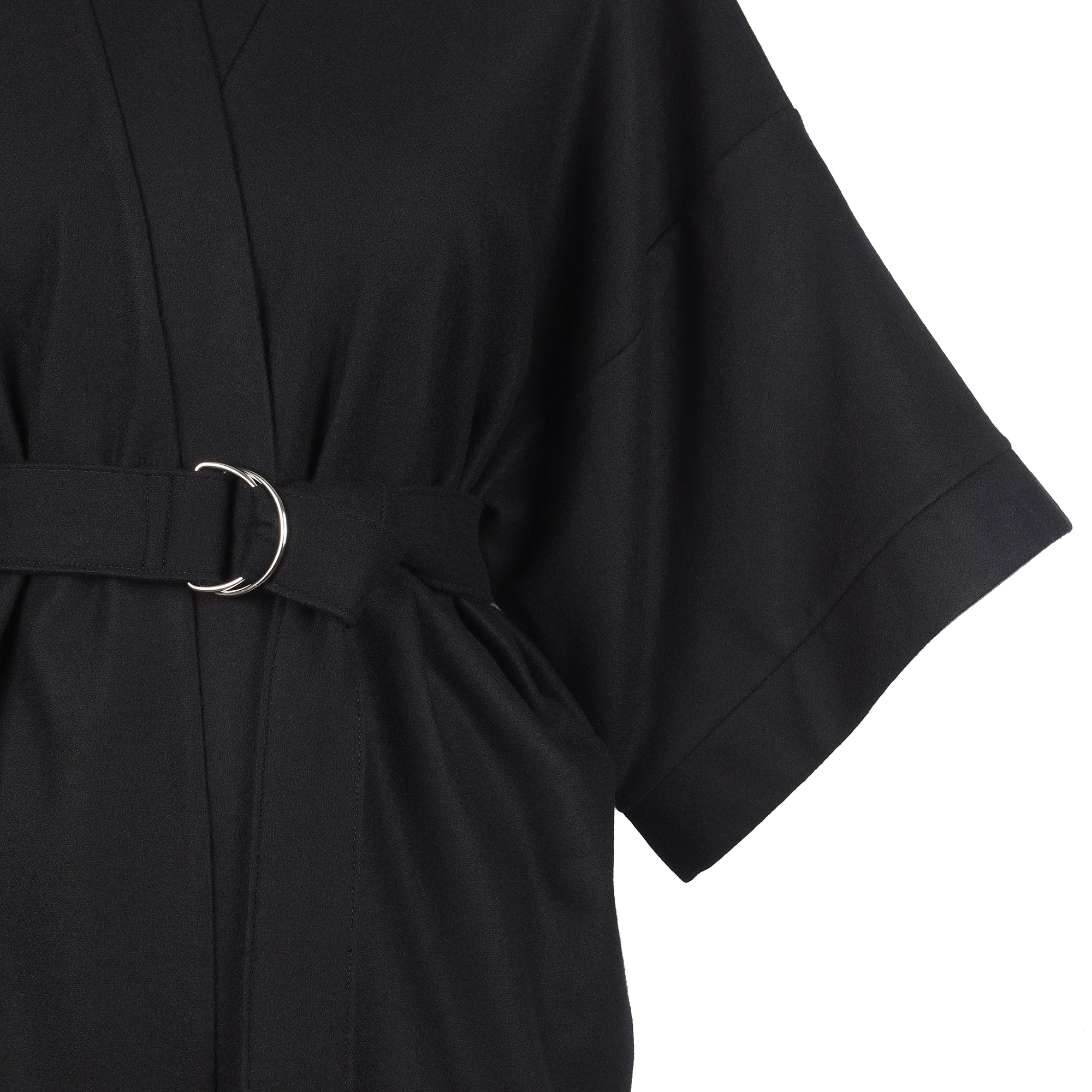 BLACK WOOL KIMONO