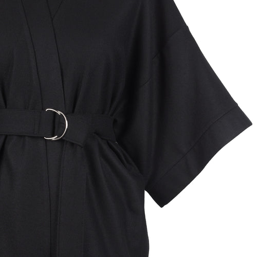BLACK WOOL KIMONO