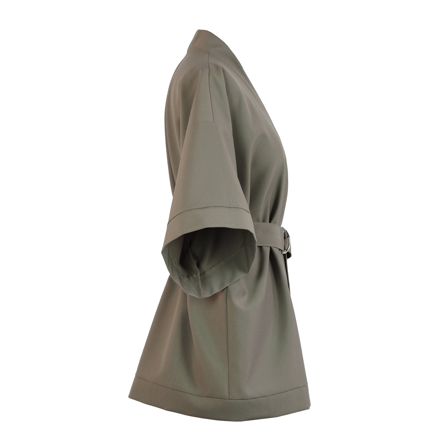 KHAKI WOOL KIMONO