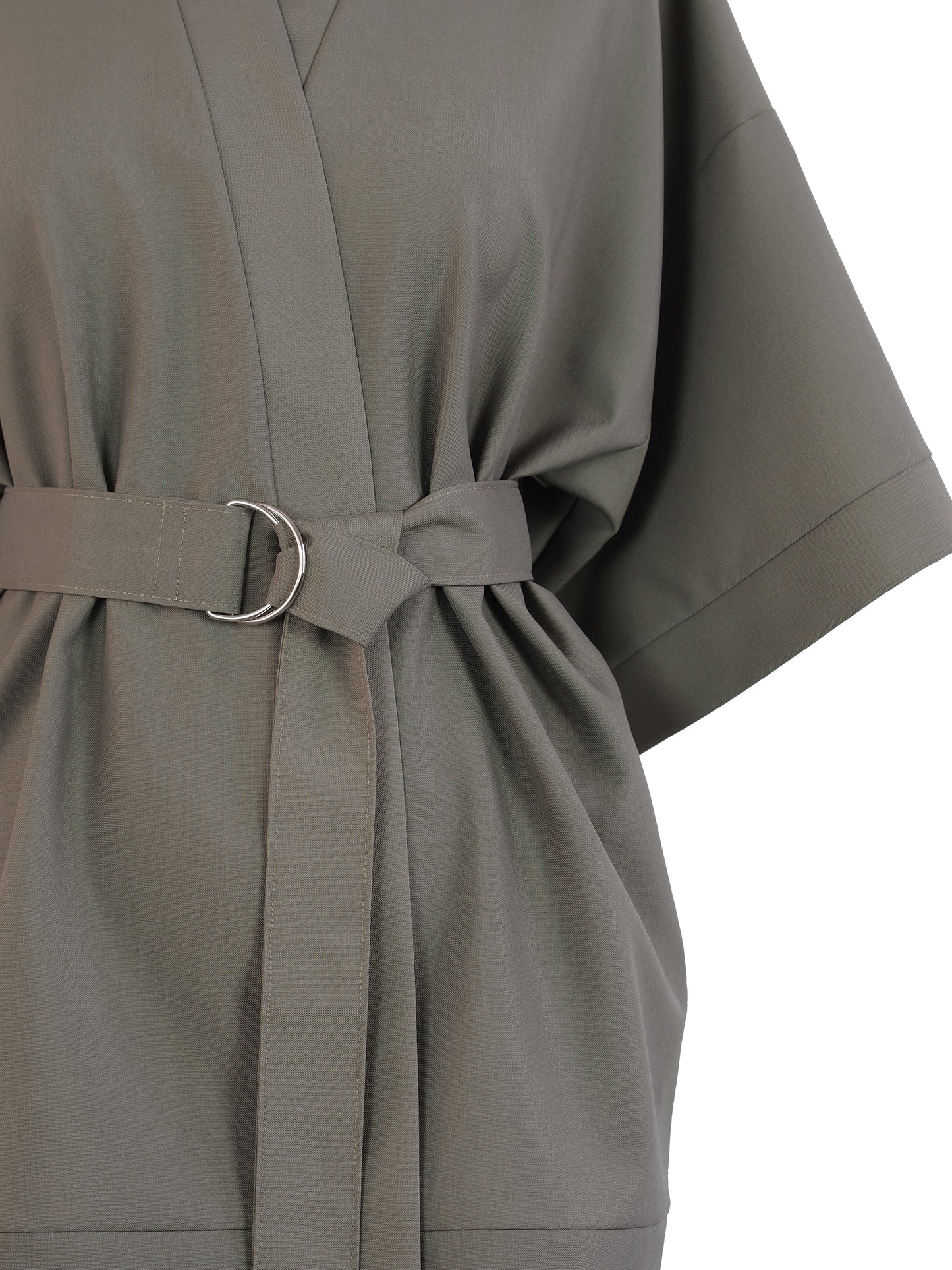 KHAKI WOOL KIMONO