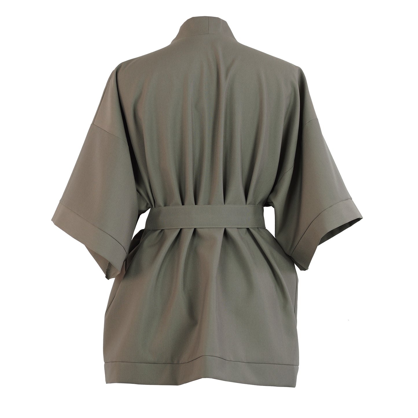 KHAKI WOOL KIMONO