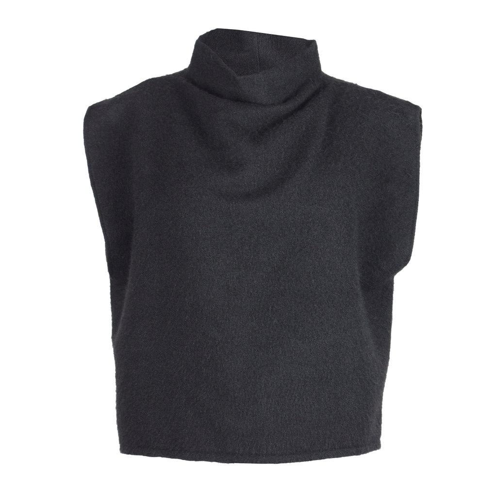 HIGH NECK WOOL ALPACA VEST