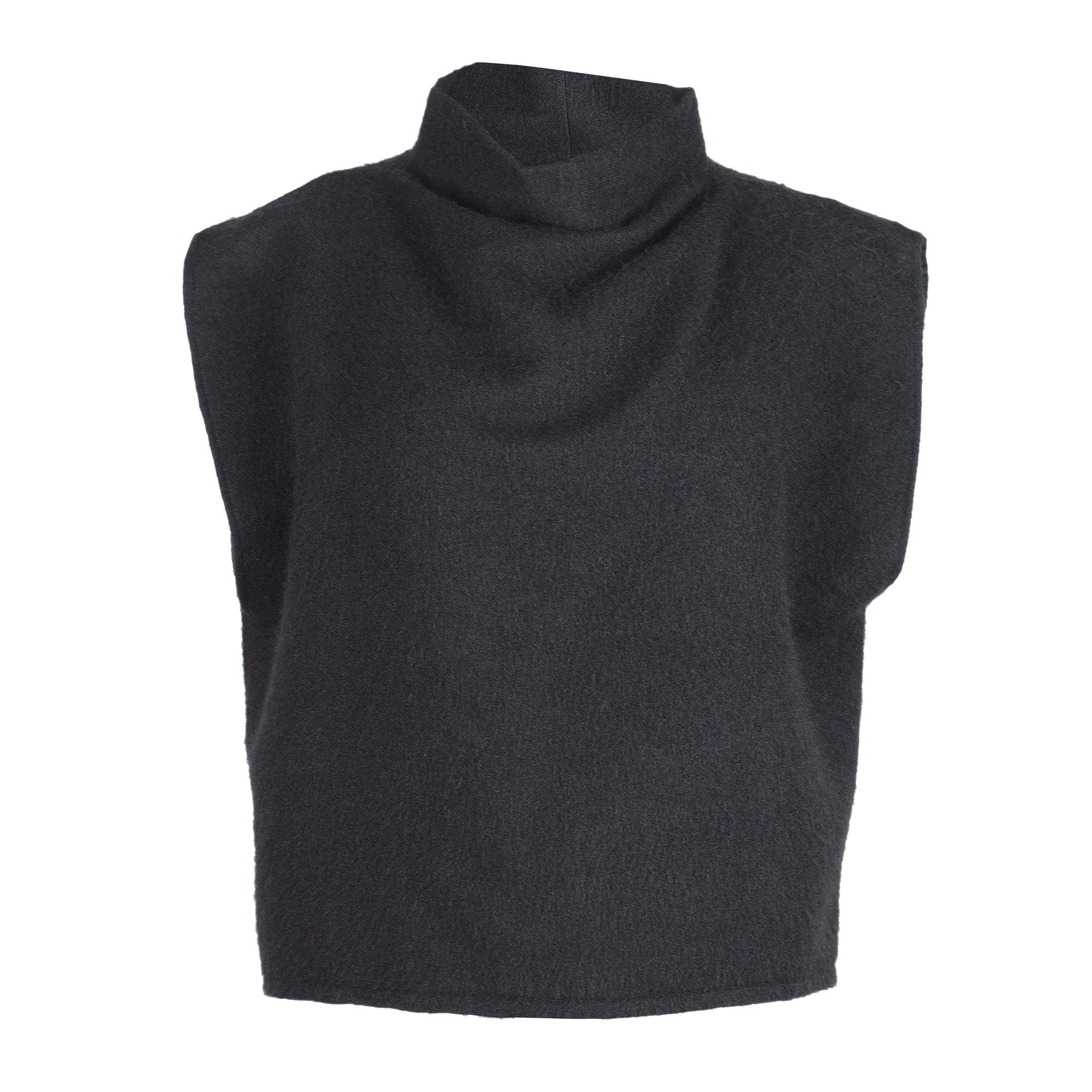 HIGH NECK WOOL ALPACA VEST