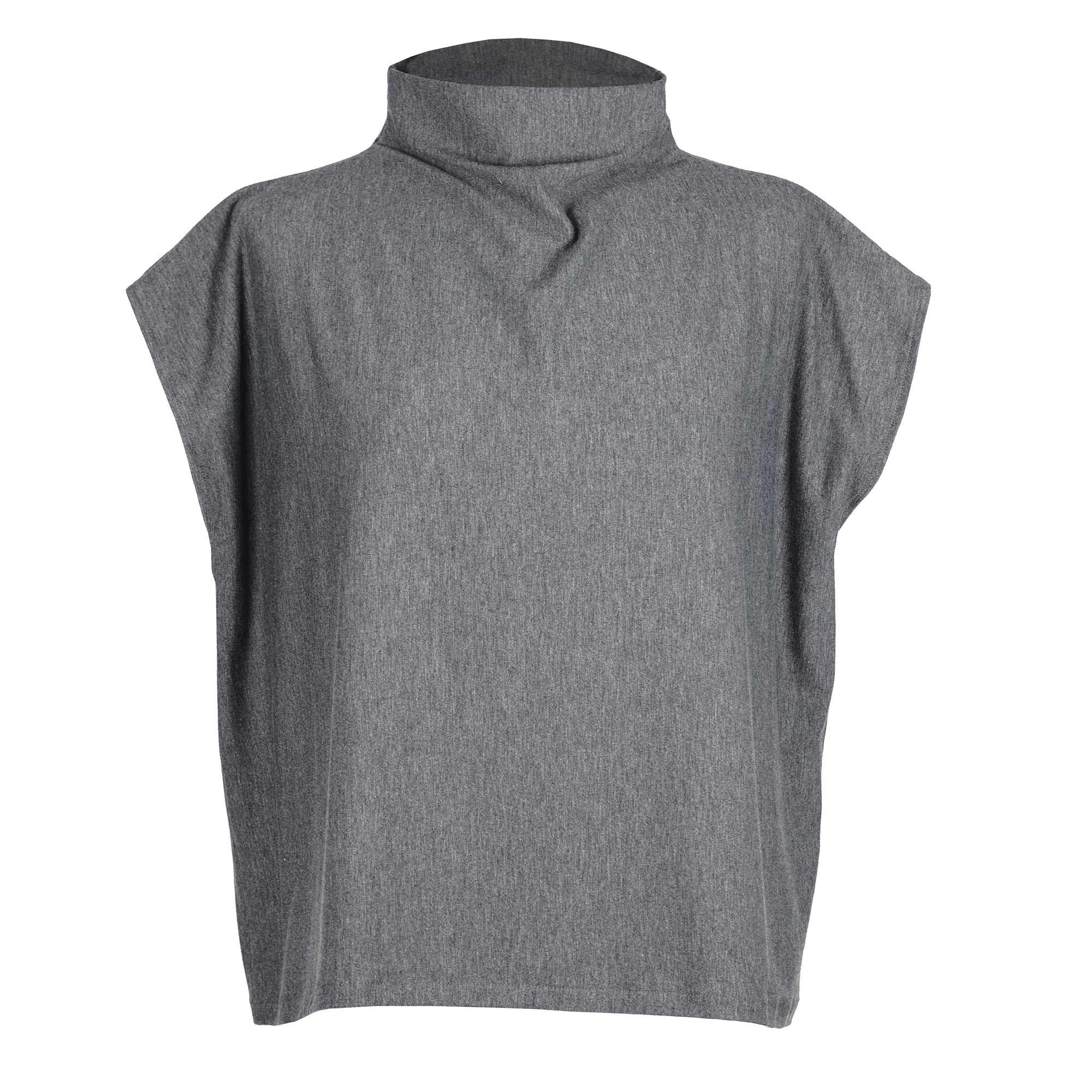 HIGH NECK GRAY BAMBOO T-SHIRT