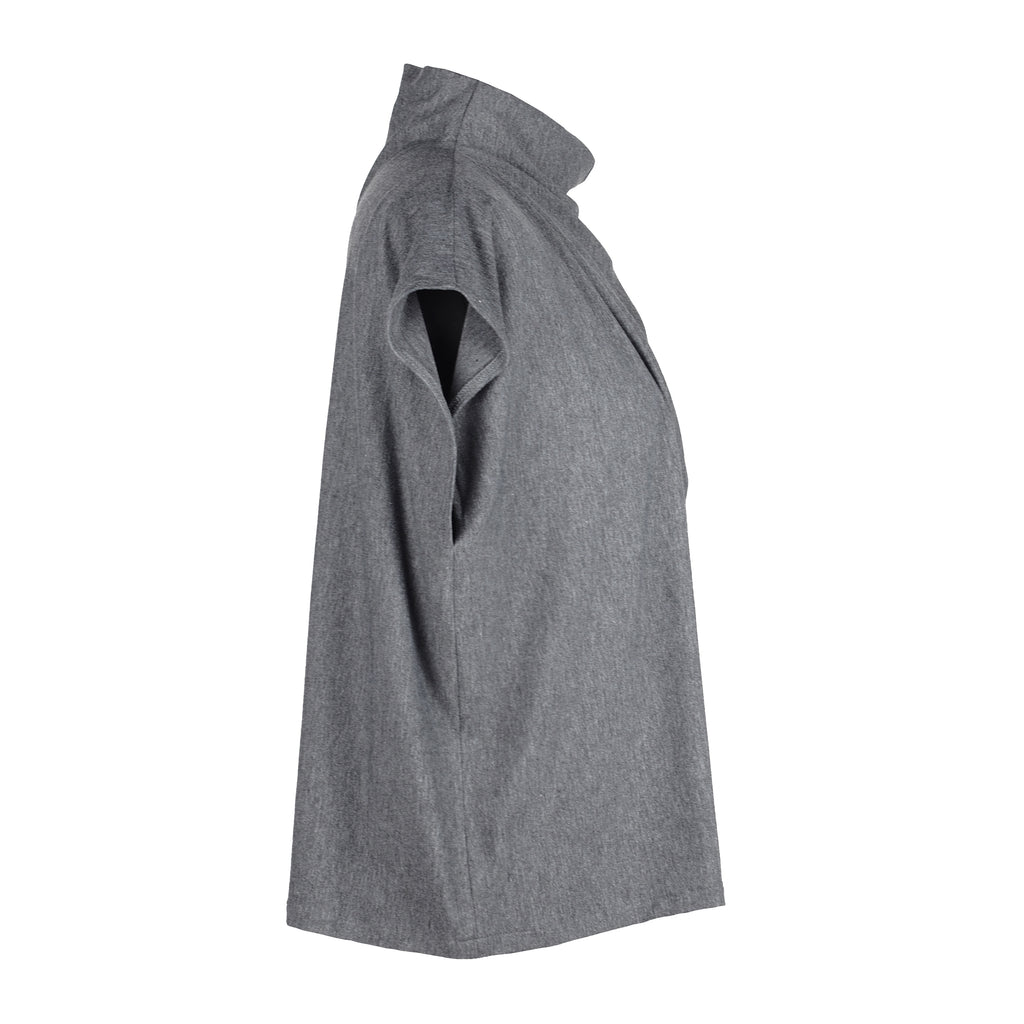 HIGH NECK GRAY BAMBOO T-SHIRT