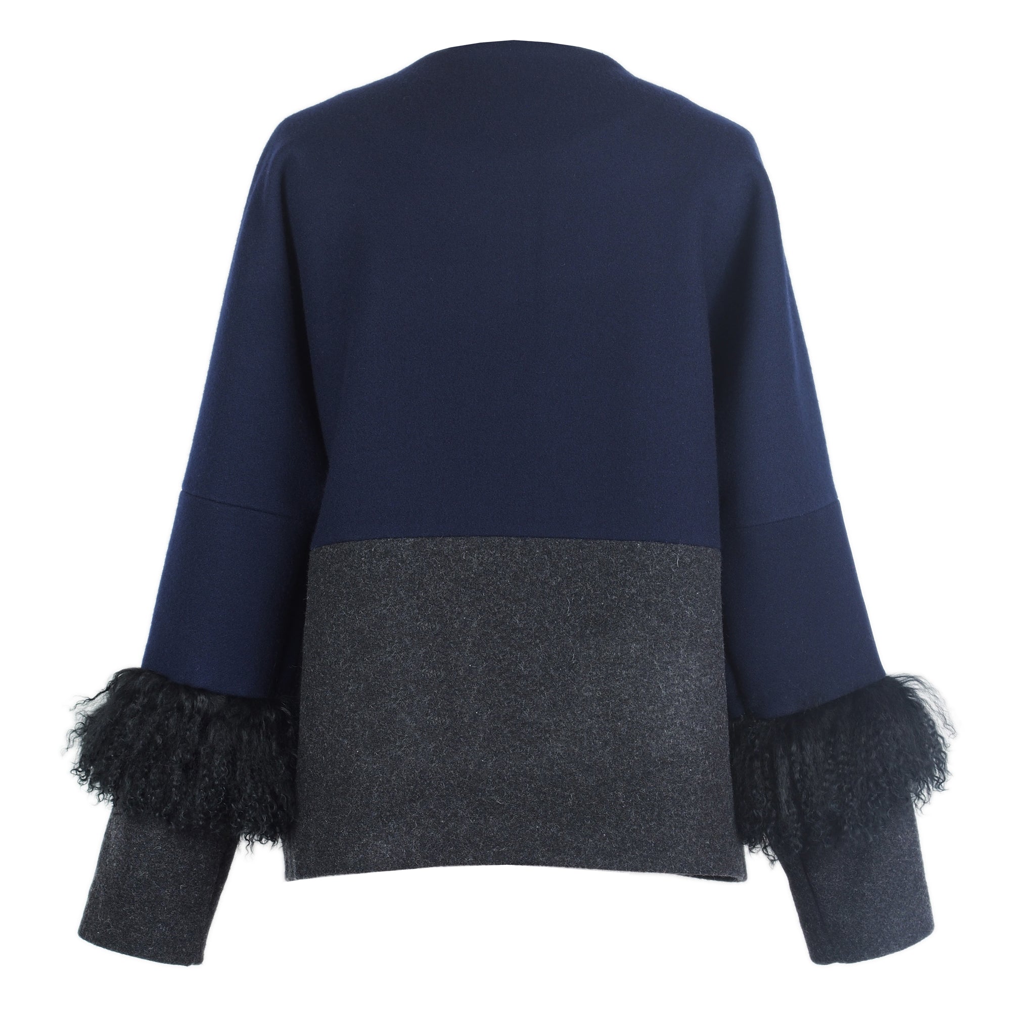COLOR BLOCKING WOOL JACKET