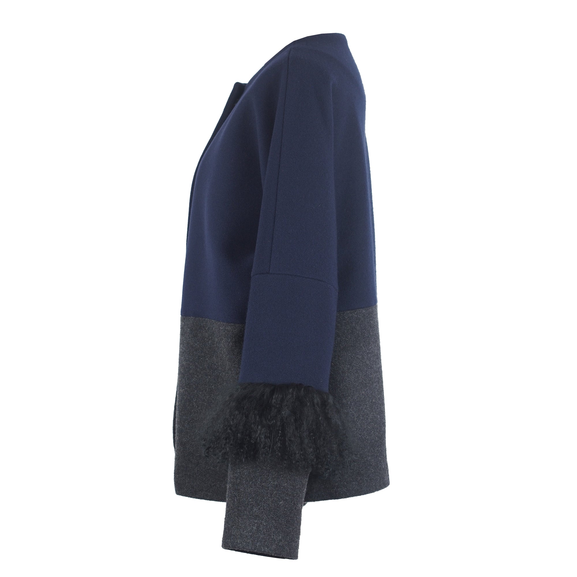 COLOR BLOCKING WOOL JACKET