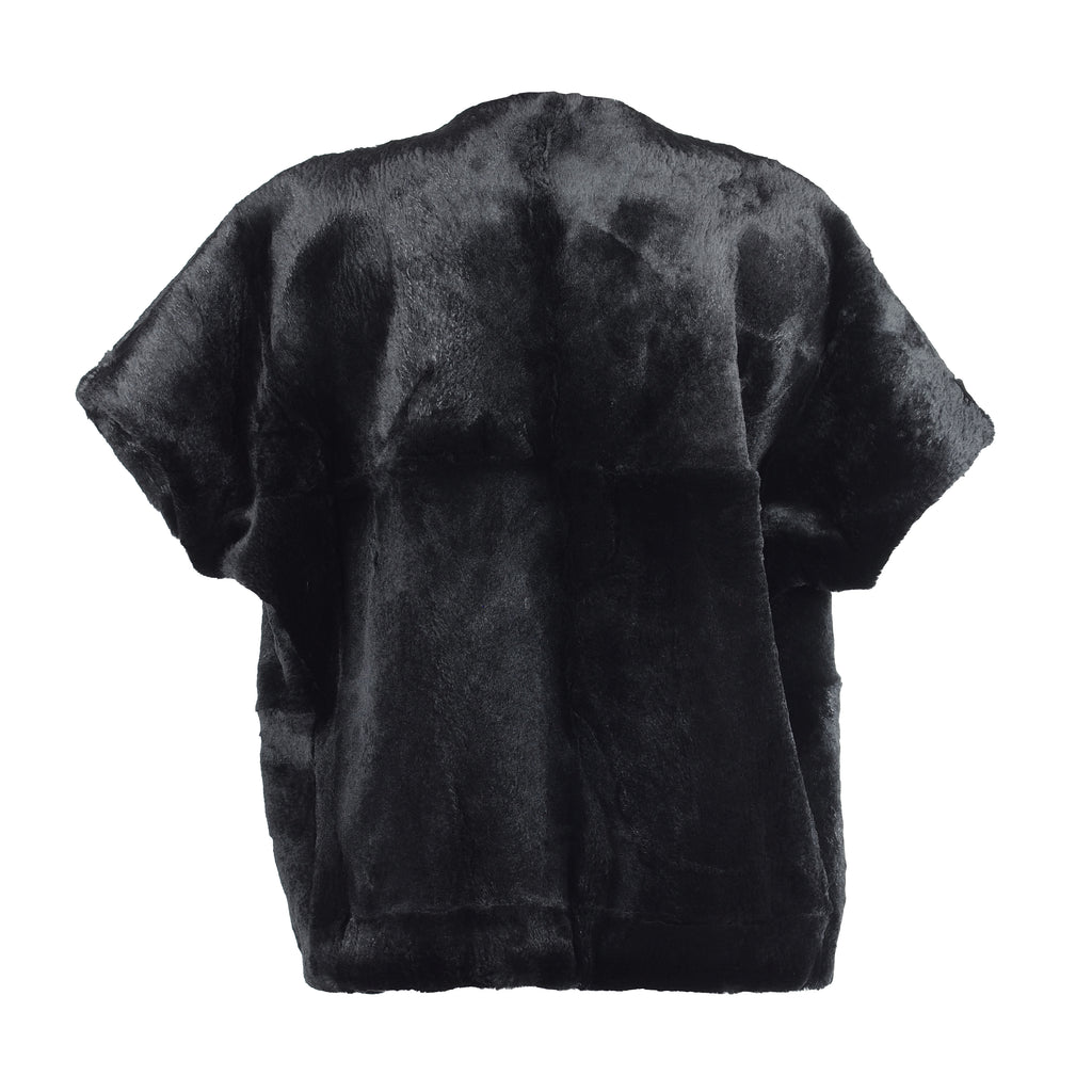 UPCYCLED BLACK FUR WAISTCOAT