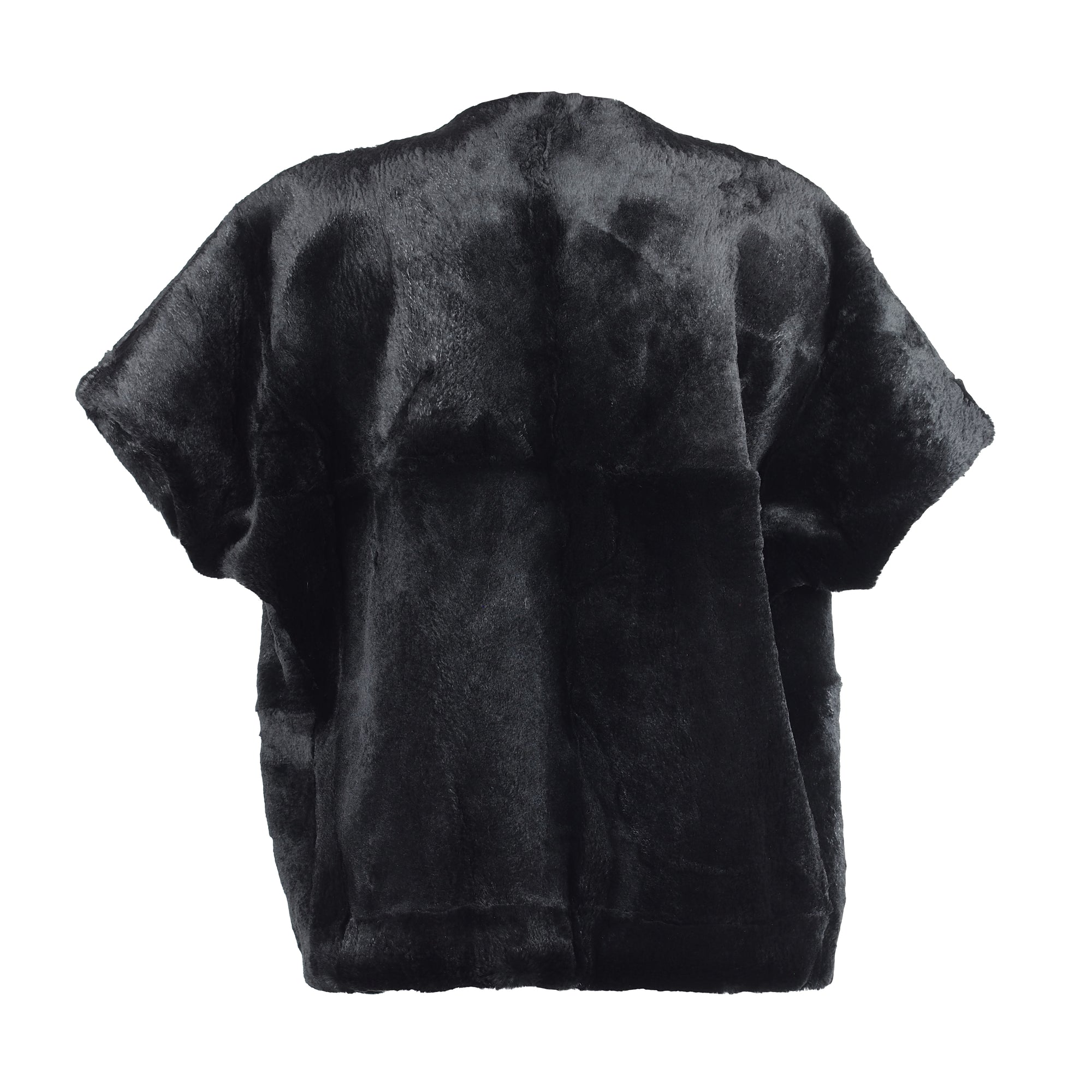 UPCYCLED BLACK FUR WAISTCOAT