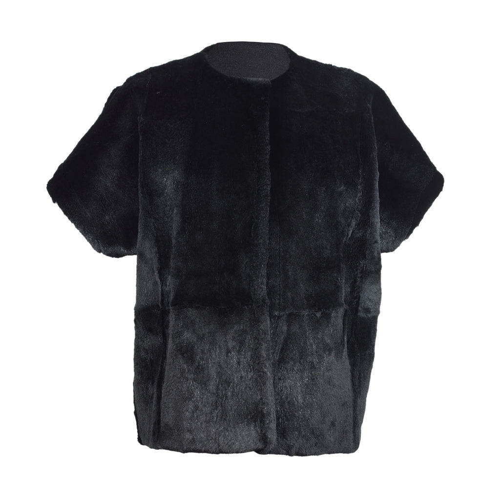 UPCYCLED BLACK FUR WAISTCOAT