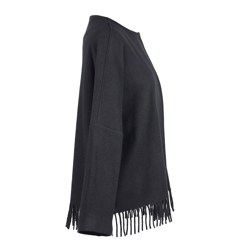 UPCYCLED BLACK FRINGE JACKET