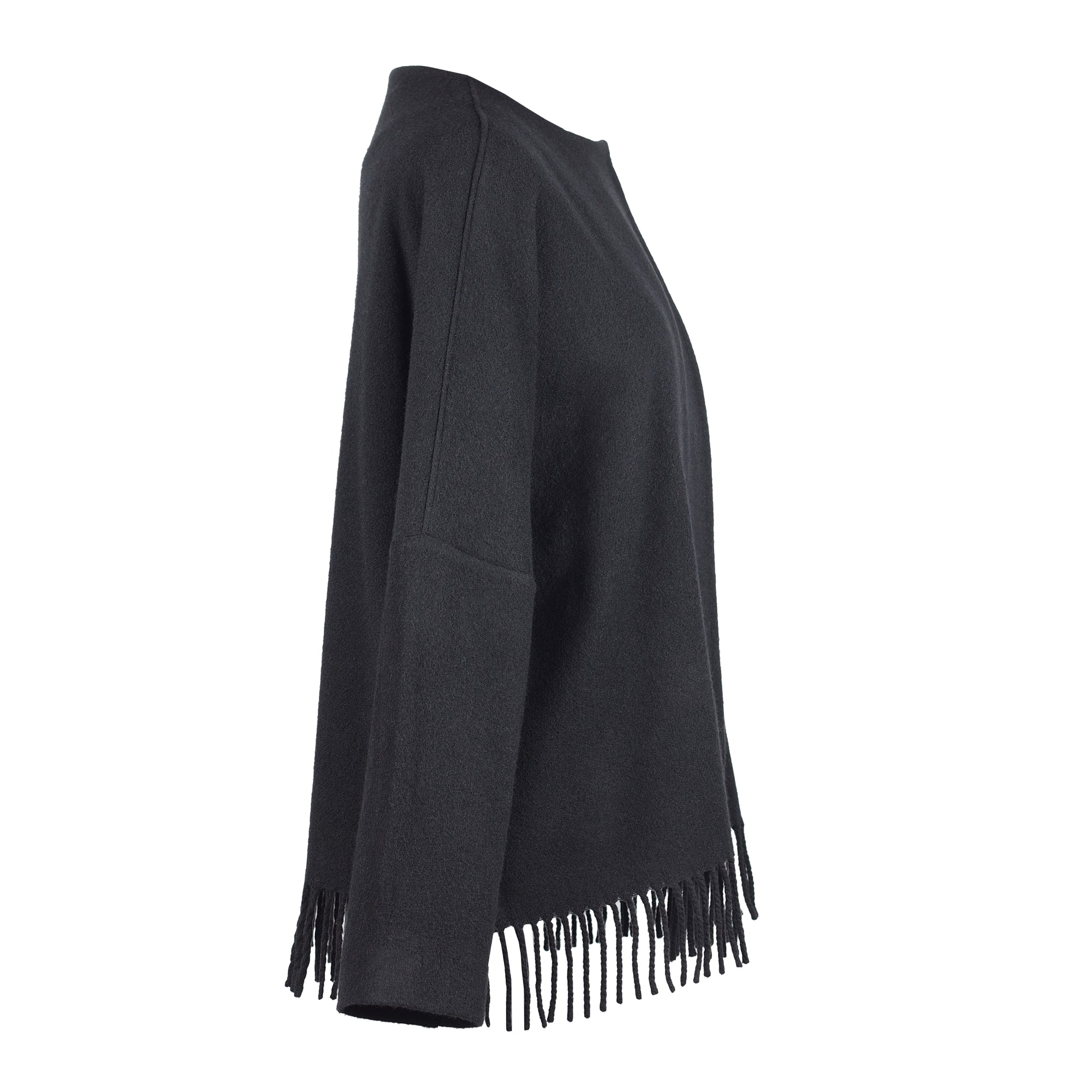 UPCYCLED BLACK FRINGE JACKET