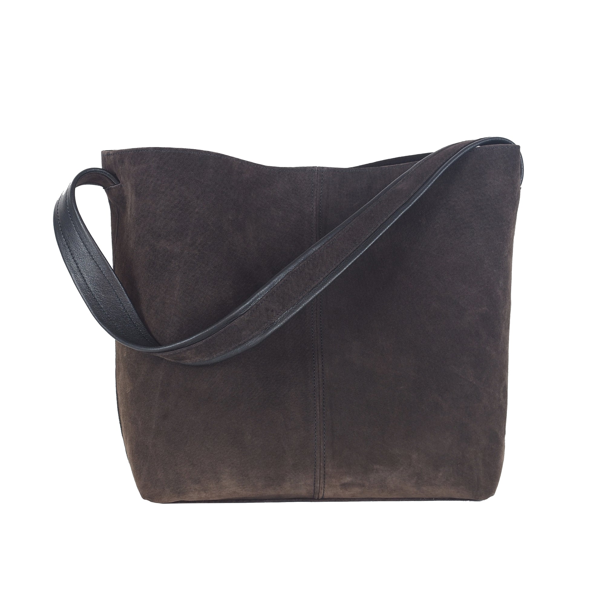 CHOCOLATE BROWN SUEDE TOTE BAG